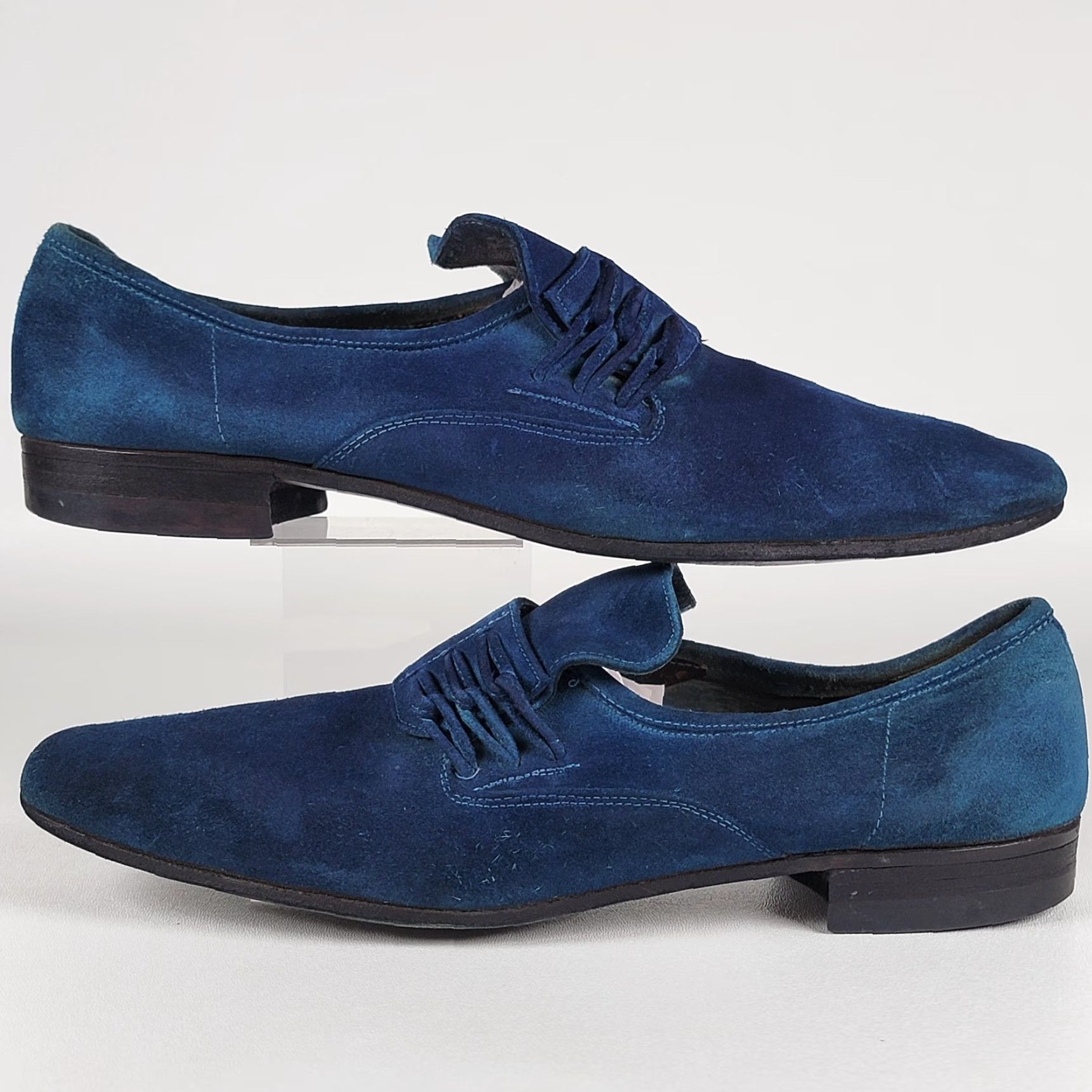Vintage VINTAGE Blue Suede Loafers Men Size 11.5 Dress Slip On Pointed Toe Leather Lining Leather Upper Classic Size US 12 / EU 45 - 4 Thumbnail