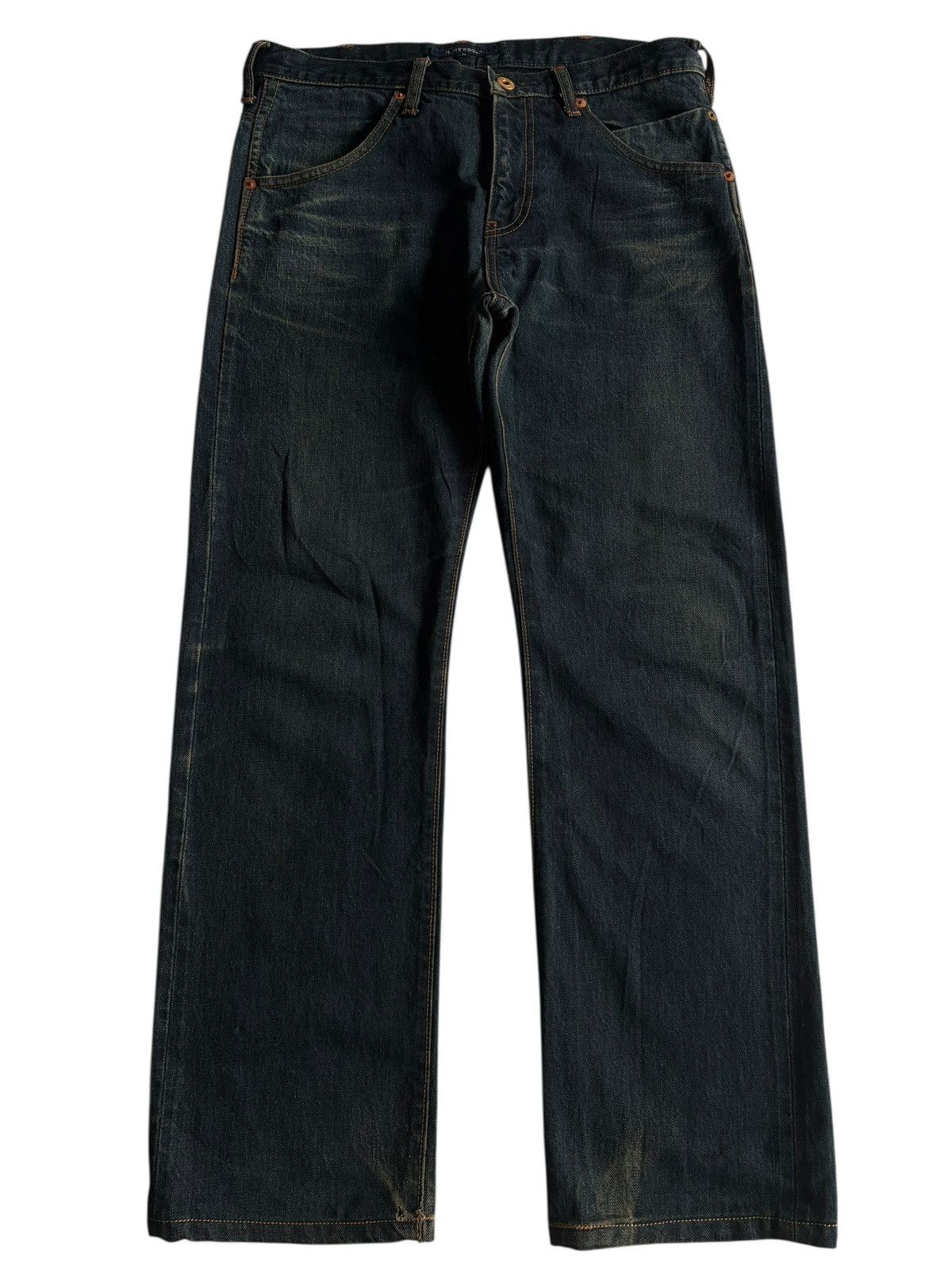 R.Newbold R.NEWBOLD SELVEDGE BUCKLE BACK JAPANESE DISTRESSED DENIM Size US 32 / EU 48 - 1 Thumbnail