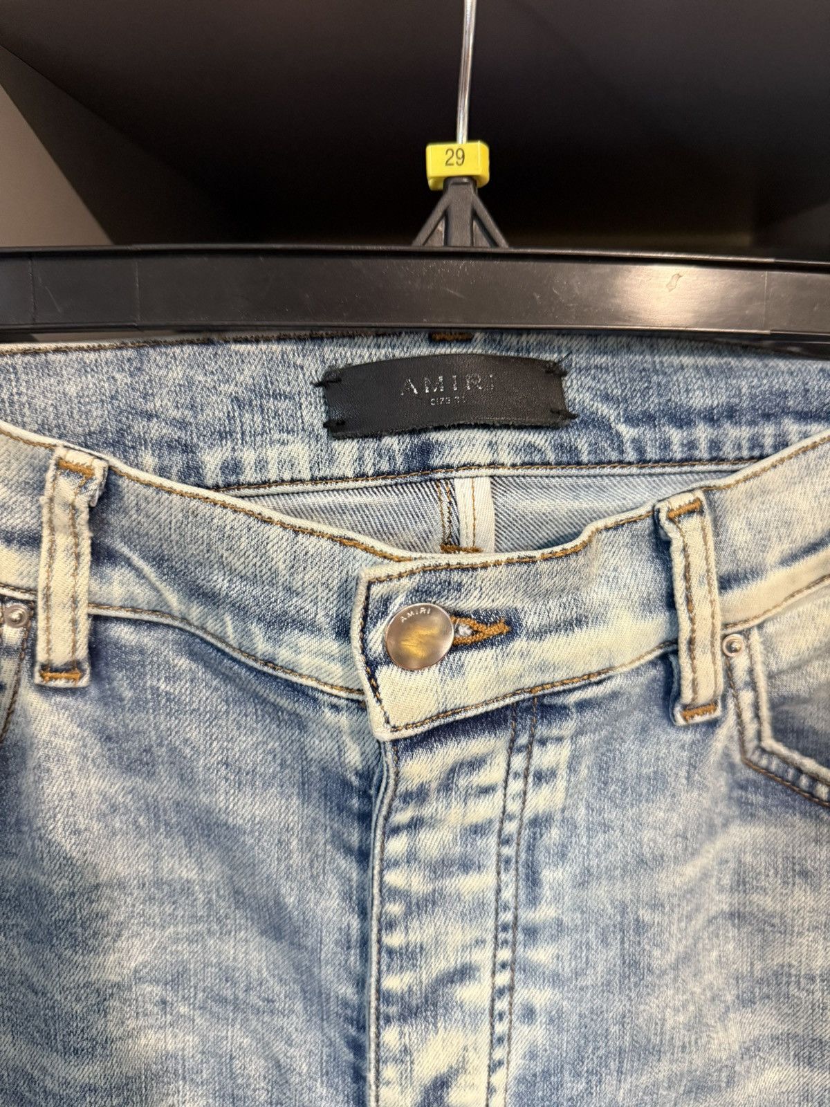 Amiri Amiri Blue MX1 Denim Black Leather Patches Size US 34 / EU 50 - 3 Thumbnail