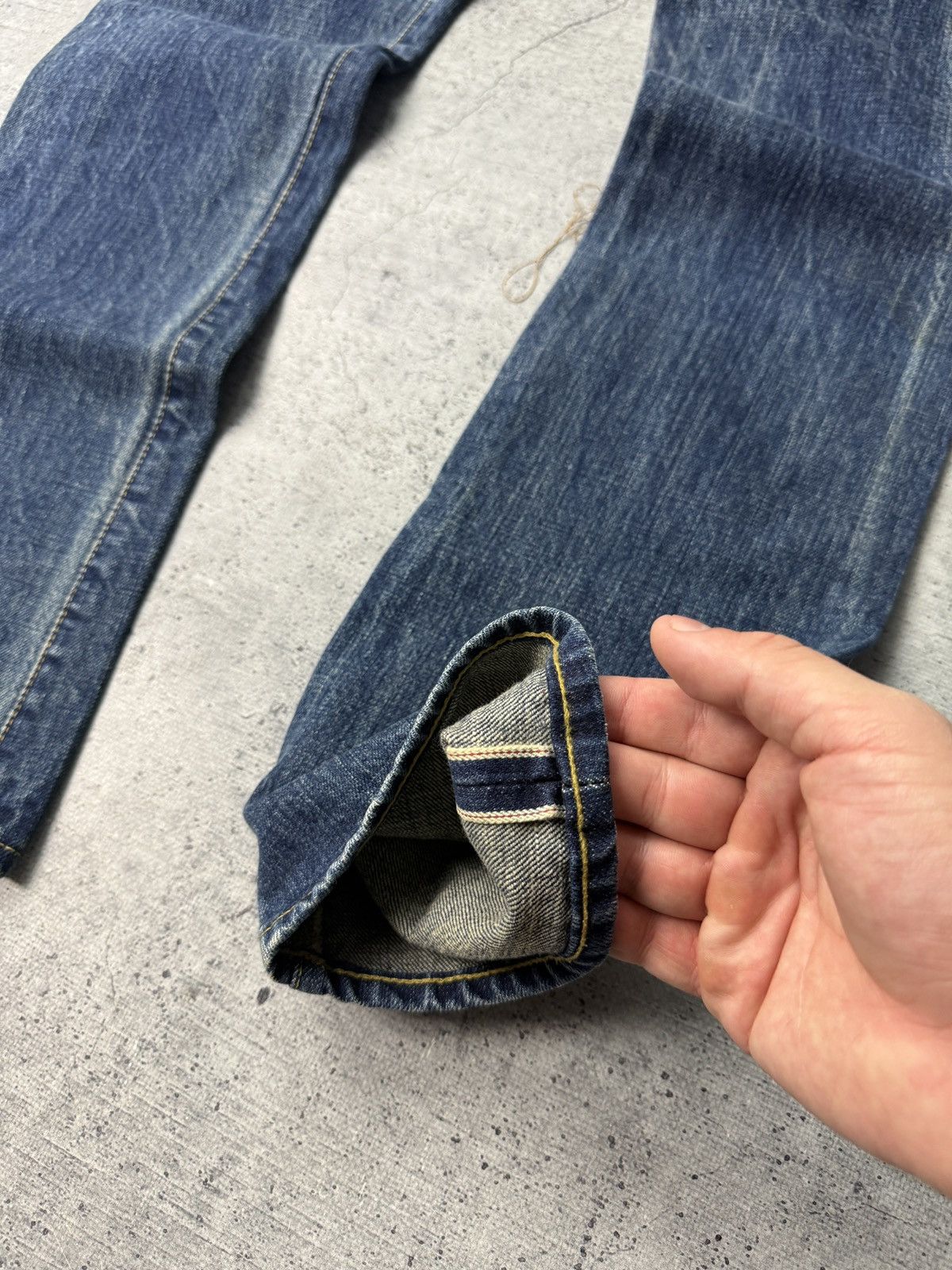 Japanese Brand Vintage Justin New York Flared Selvedge Jeans Size US 30 / EU 46 - 3 Thumbnail