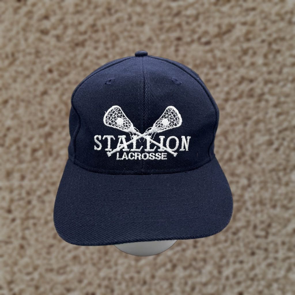 Vintage Stallion Lacrosse Hat Cap Snap Back Adult One Size Blue Wool Acrylic Blend Sport Size ONE SIZE - 1 Thumbnail