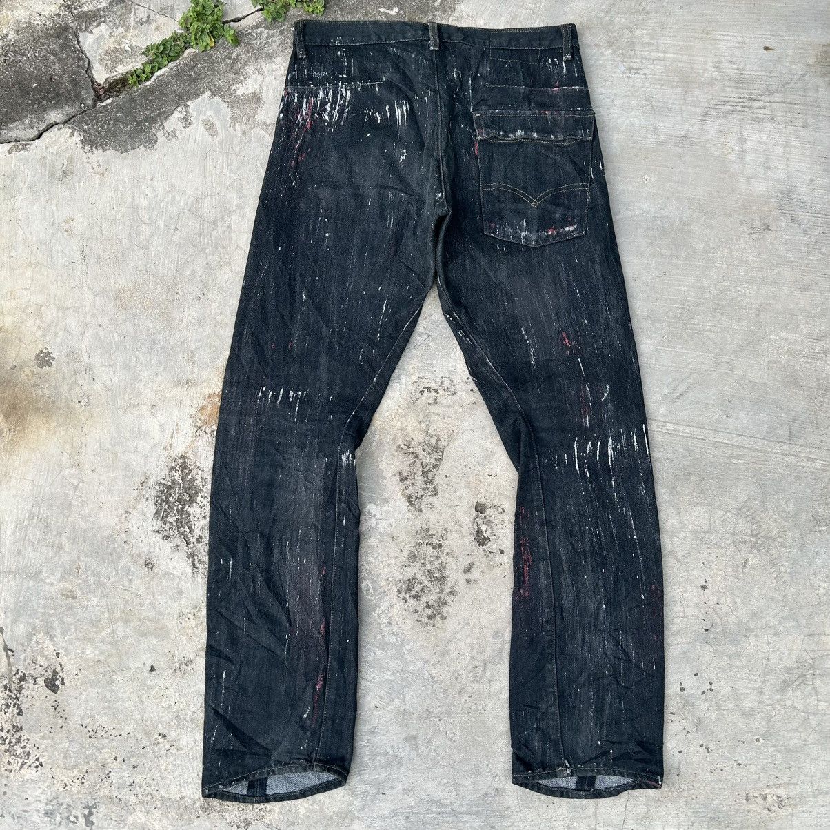 Levi's Vintage 90s LEVI'S ENGINEERED Paint Stain Motif Size US 33 - 25 Thumbnail