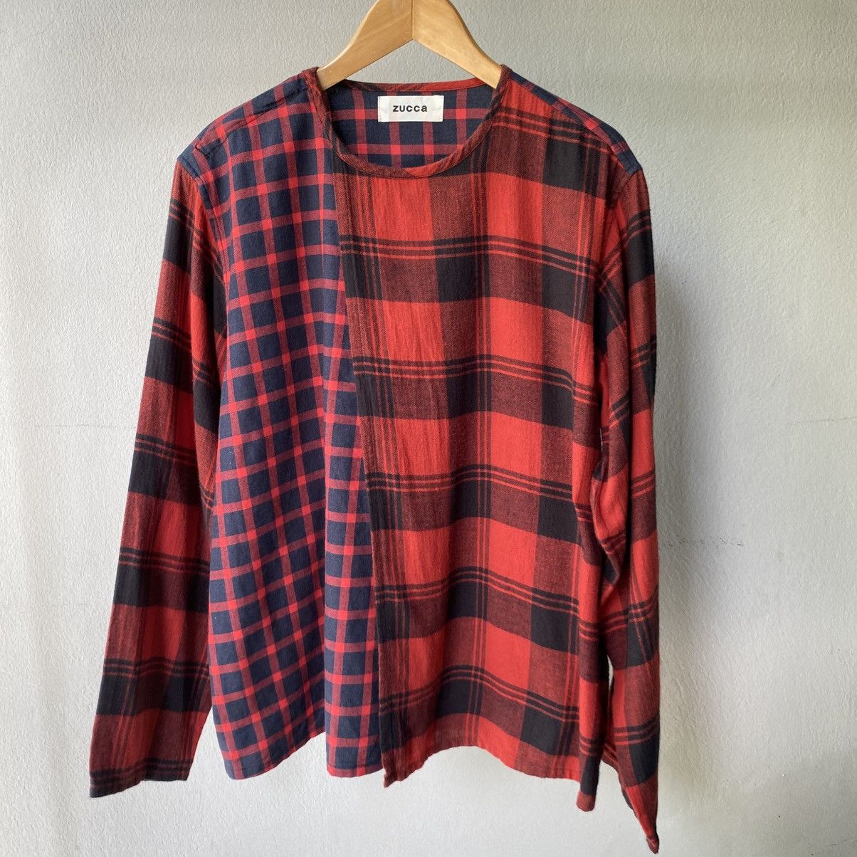 Zucca Zucca Red and Black Patchwork Plaid Long Sleeve Shirt Size M / US 6-8 / IT 42-44 - 17 Thumbnail