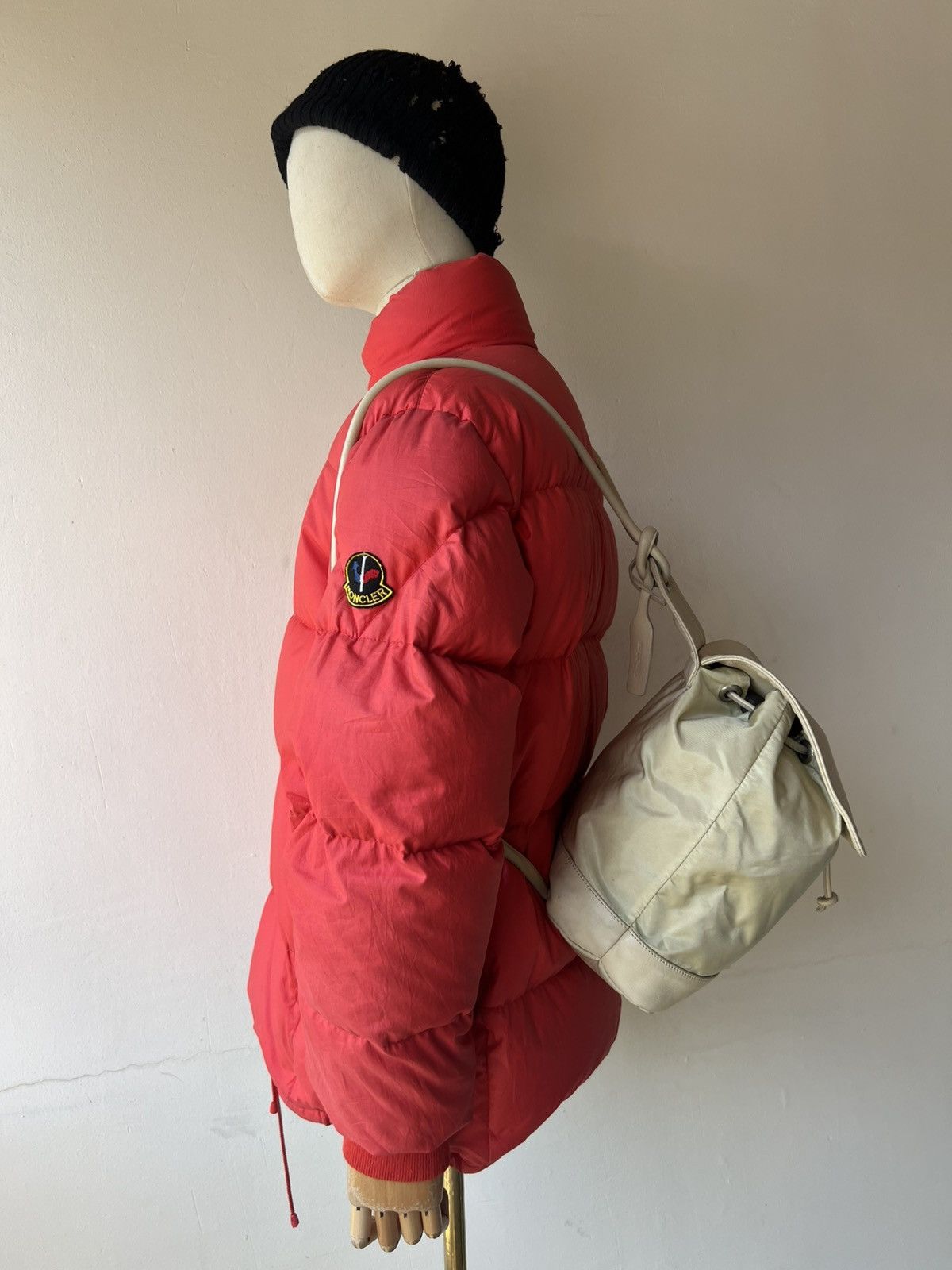 Leather Vintage MaxMara Scratches Patina Leather Nylon Backpack Size ONE SIZE - 5 Thumbnail