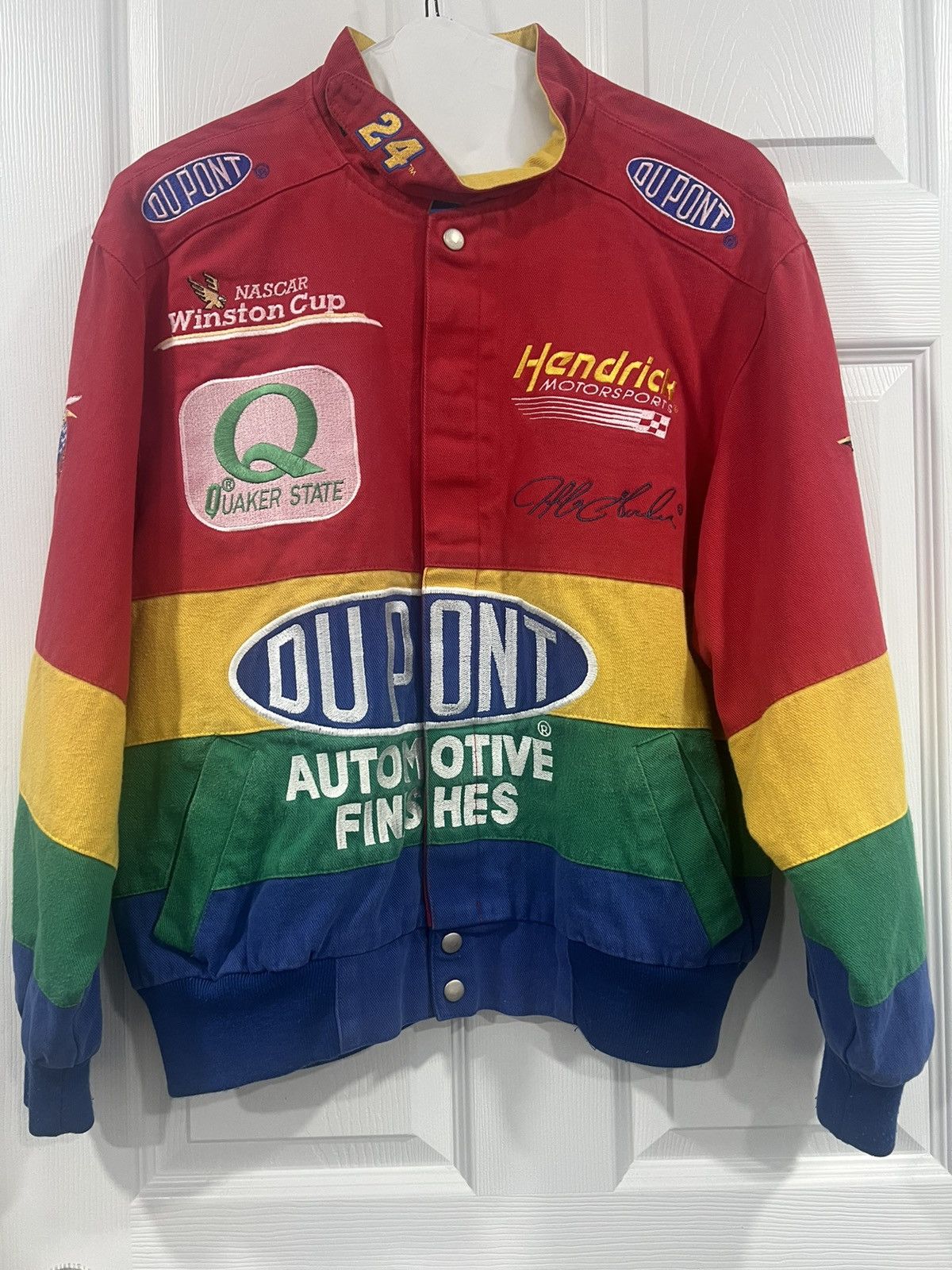 Vintage NASCAR store Jeff Hamilton Racing Collection Rainbow Jacket