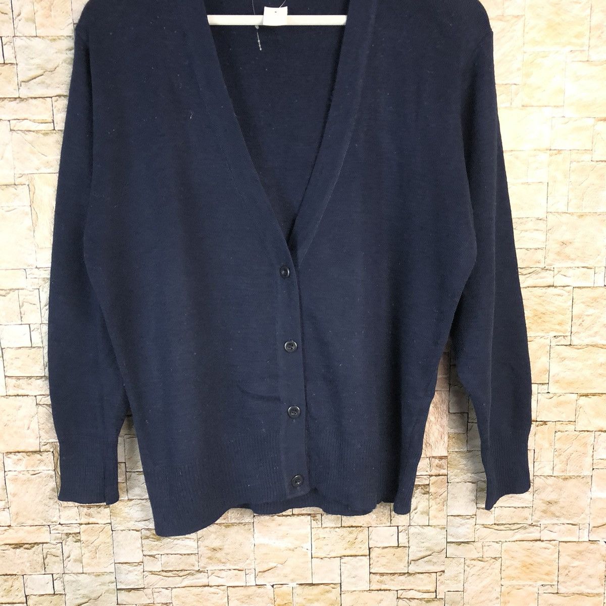 Homespun Knitwear × Japanese Brand Nagaileben Dark Blue Cardigan Knitwear #A856 Size US M / EU 48-50 / 2 - 3 Thumbnail