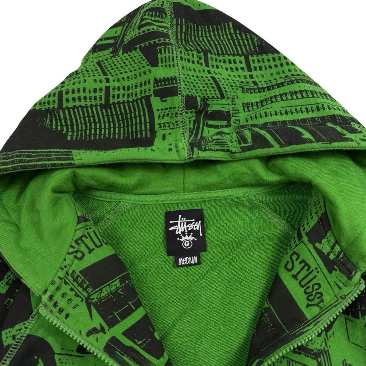 Stussy Vintage 2000s Stussy Green New York Zip Up Hoodie - Medium Size US M / EU 48-50 / 2 - 6 Thumbnail