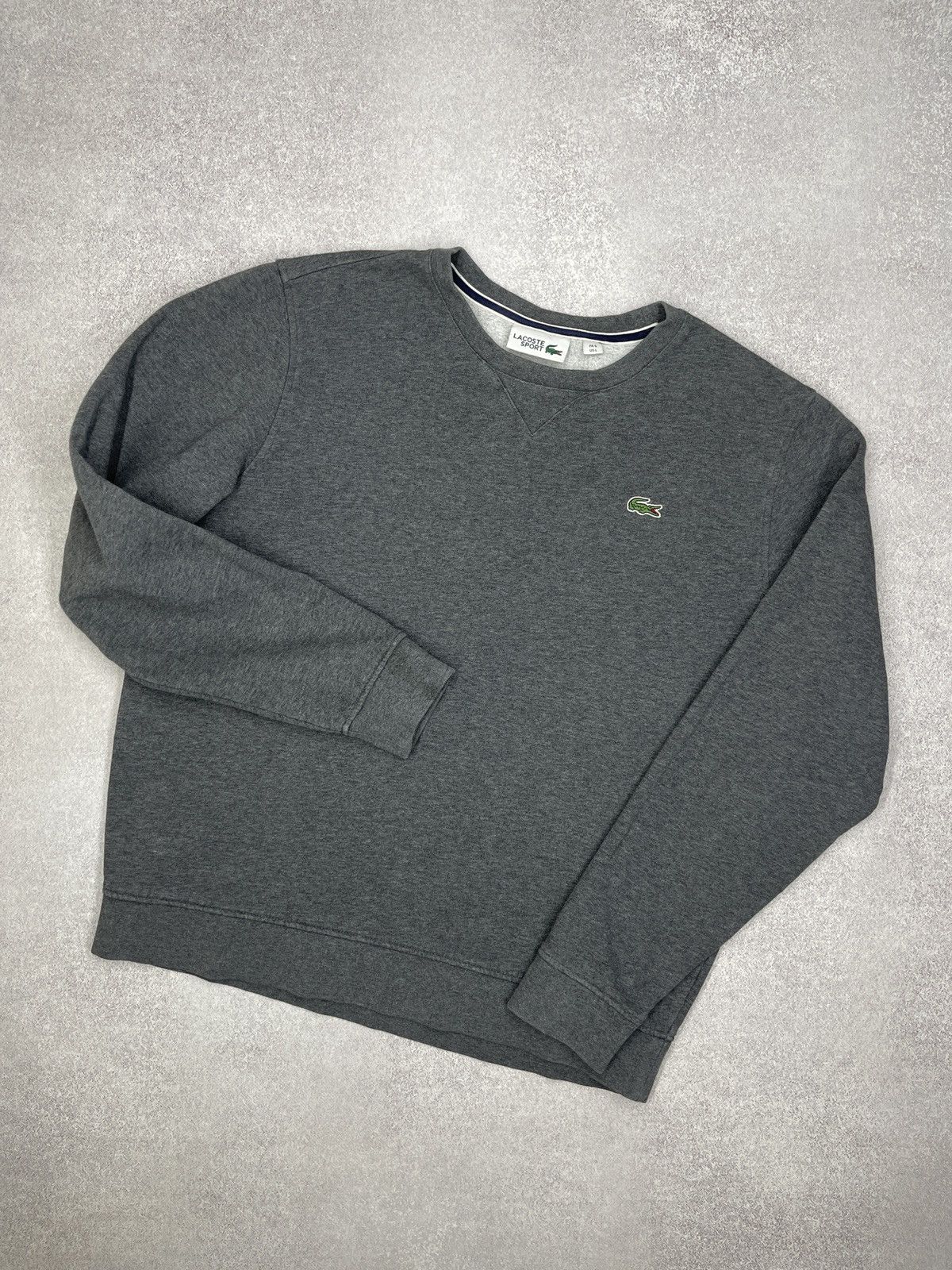 Mens Lacoste Crew Sweatshirt Grey Size L