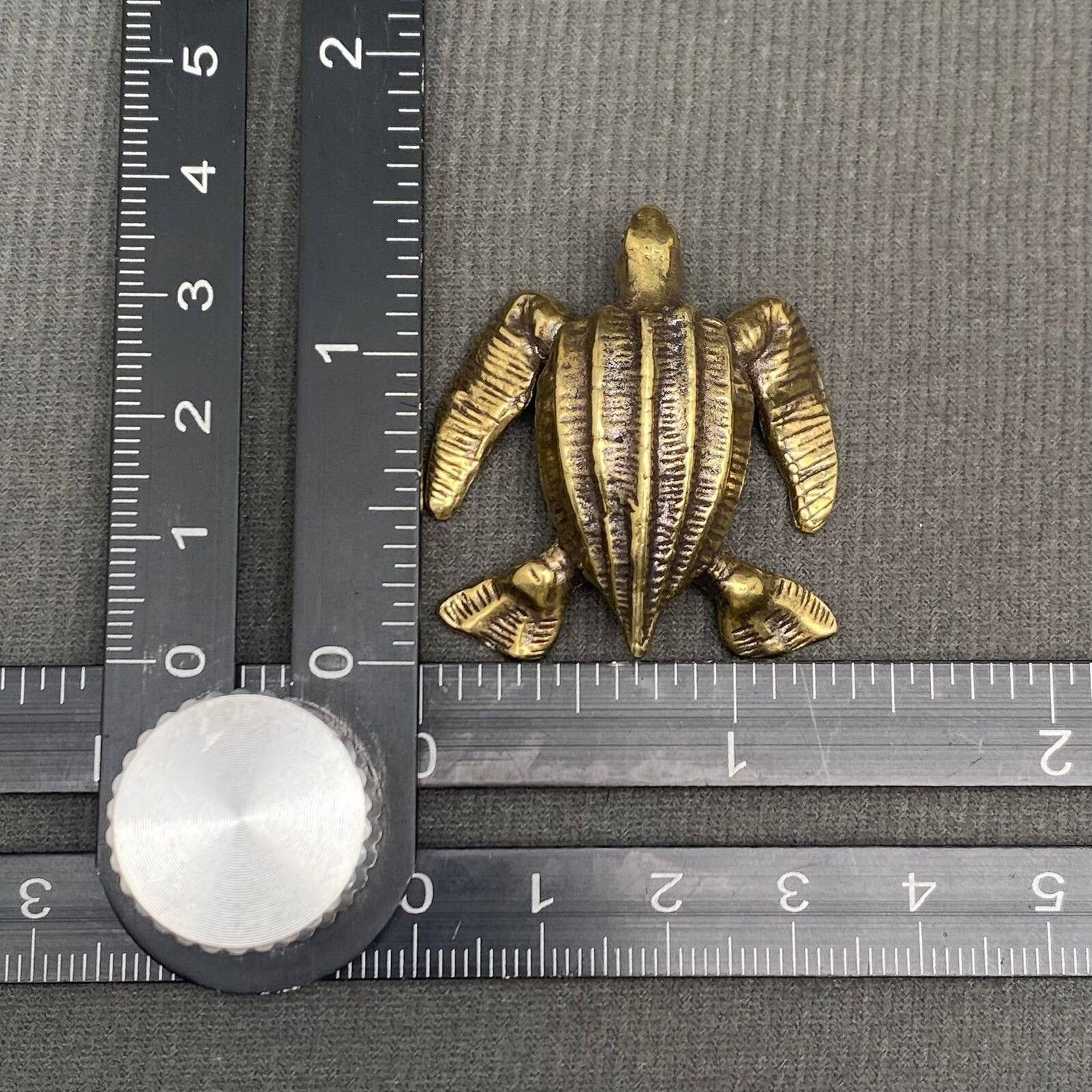 The Unbranded Brand Small Brass Sea Turtle Figurine Size ONE SIZE - 3 Thumbnail