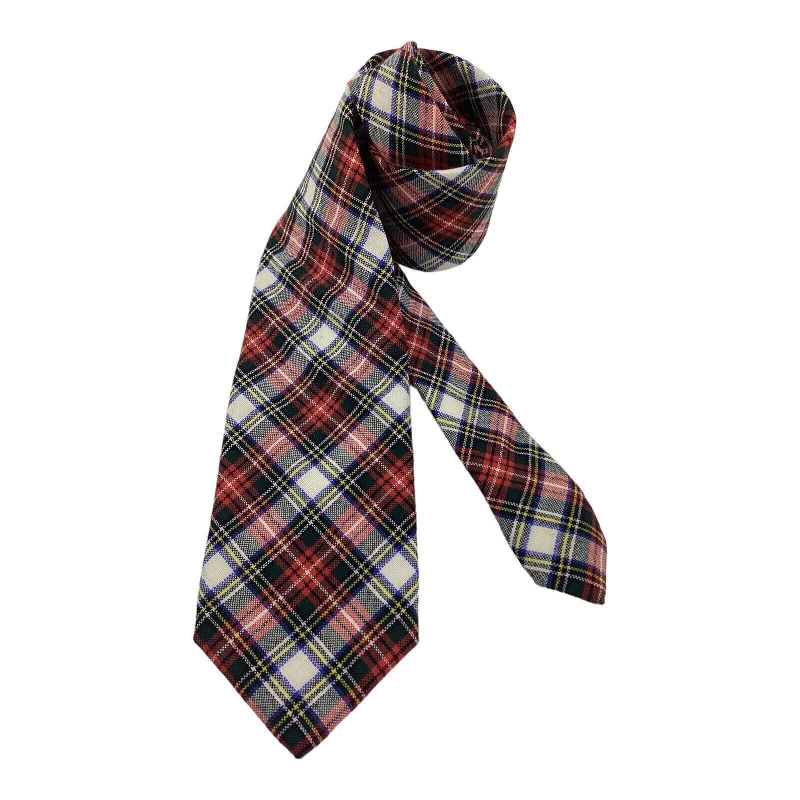 Charles Tyrwhitt CHARLES TYRWHITT Red Plaids & Cheks Luxury Wool Tie England Size ONE SIZE - 1 Thumbnail