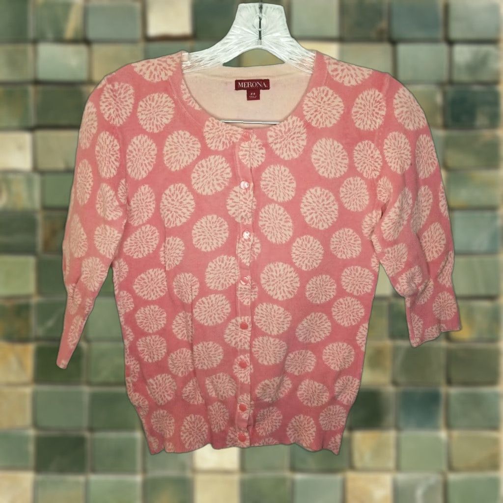 Merona Merona Women's Pink Button-Up Sweater XS Size XS / US 0-2 / IT 36-38 - 1 Thumbnail
