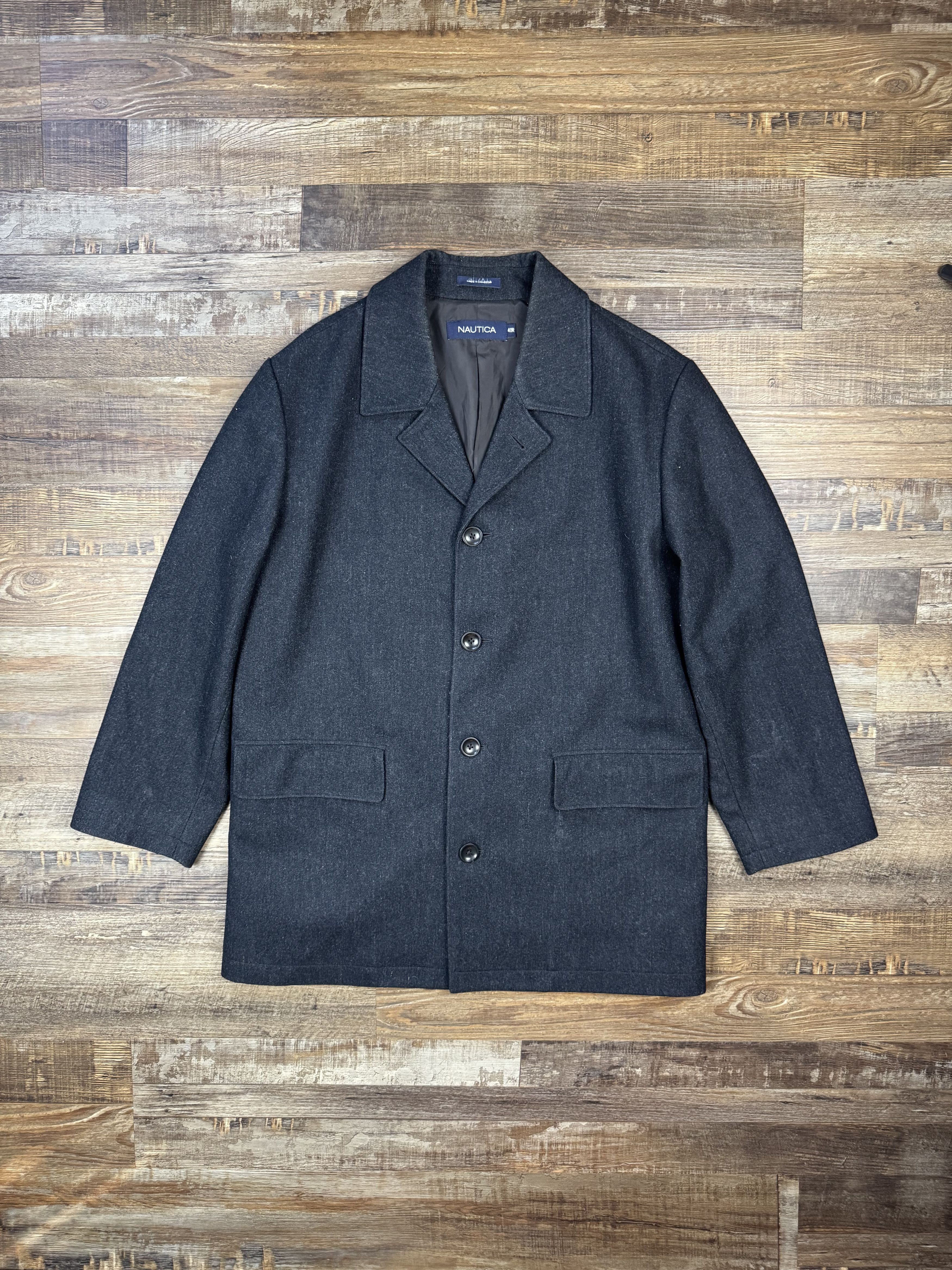 Nautica Nautica 40R Classic Fit Wool Single Breast Overcoat 4 Button Size US M / EU 48-50 / 2 - 1 Thumbnail