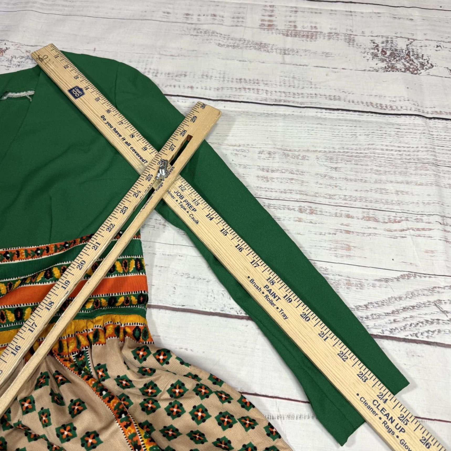 Vintage VINTAGE Green Long Maxi Dress Hippie Peasant V-Neck Back Zip XS Womens Size XS / US 0-2 / IT 36-38 - 6 Thumbnail