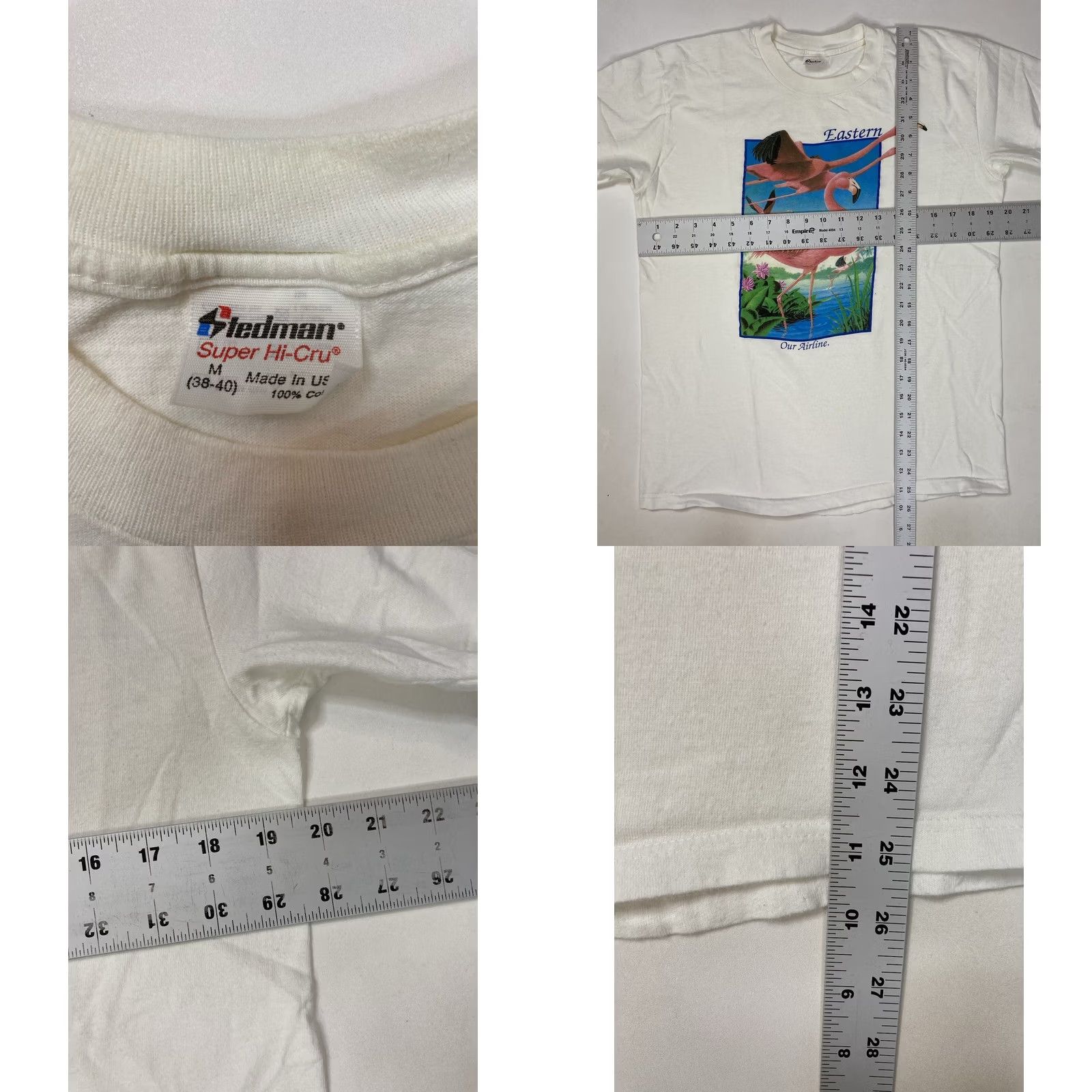 Vintage VINTAGE Eastern Airlines Graphic T-shirt Men Medium USA 90s Single Stitch Shirt Adult Medium White Cotton 90s USA Mens Graphics Size US M / EU 48-50 / 2 - 8 Thumbnail