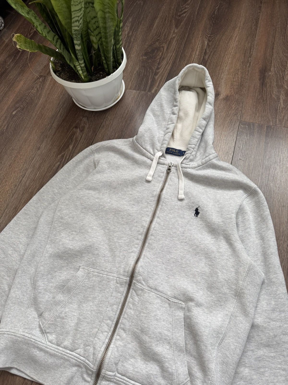 Polo Ralph Lauren Polo Ralph Lauren Men's Large Grey bassic zip hoodie Size US L / EU 52-54 / 3 - 7 Thumbnail