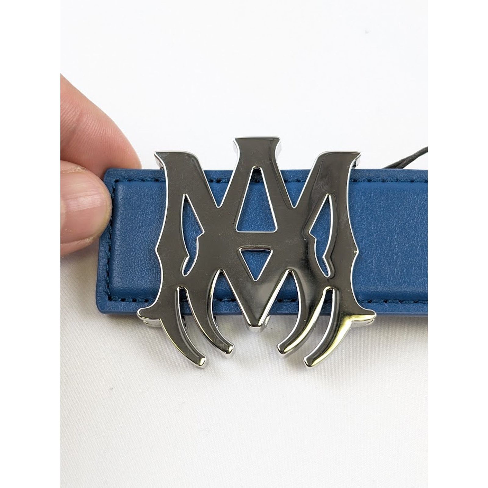 Amiri o1rshd1 Q:8 / Size: 90 / Nappa Belt in Blue Size 34 - 10 Thumbnail