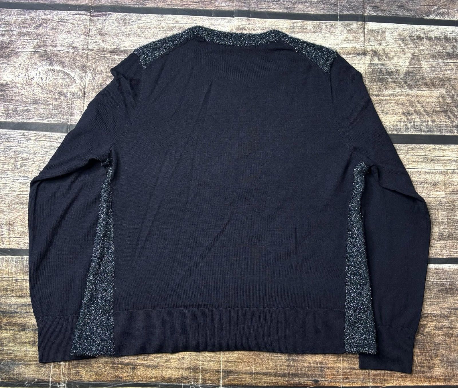 Other Tory Burch Sweater Women XL Merino Wool Dragonfly Glitter Size XL / US 12-14 / IT 48-50 - 3 Thumbnail