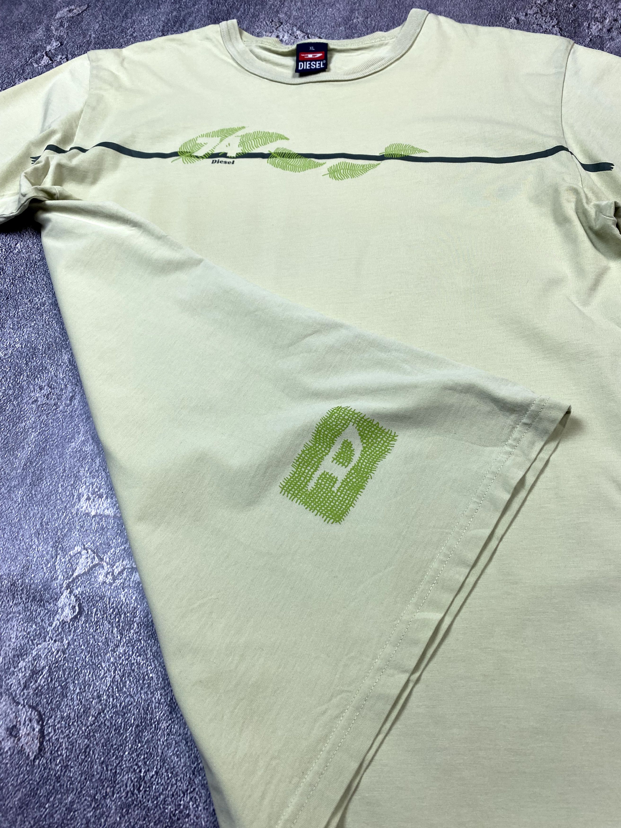 Diesel Vintage 00s Diesel Olive T-shirt Y2K Streetwear Size US XL / EU 56 / 4 - 7 Thumbnail