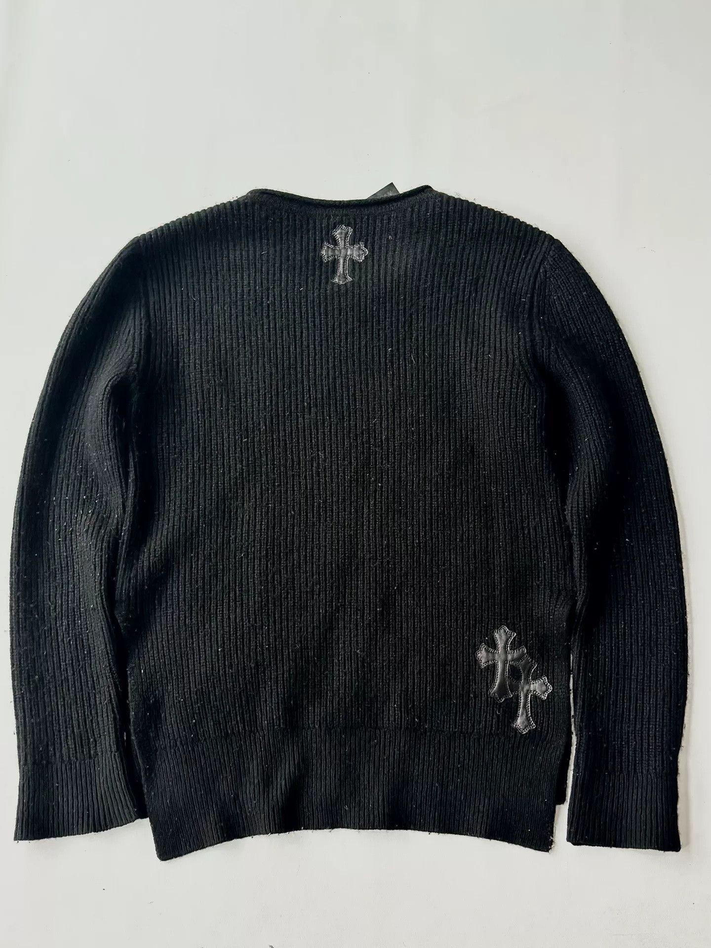 Chrome Hearts Chrome Hearts Patchwork Leather Crewneck Sweater Size US XS / EU 42 / 0 - 2 Thumbnail