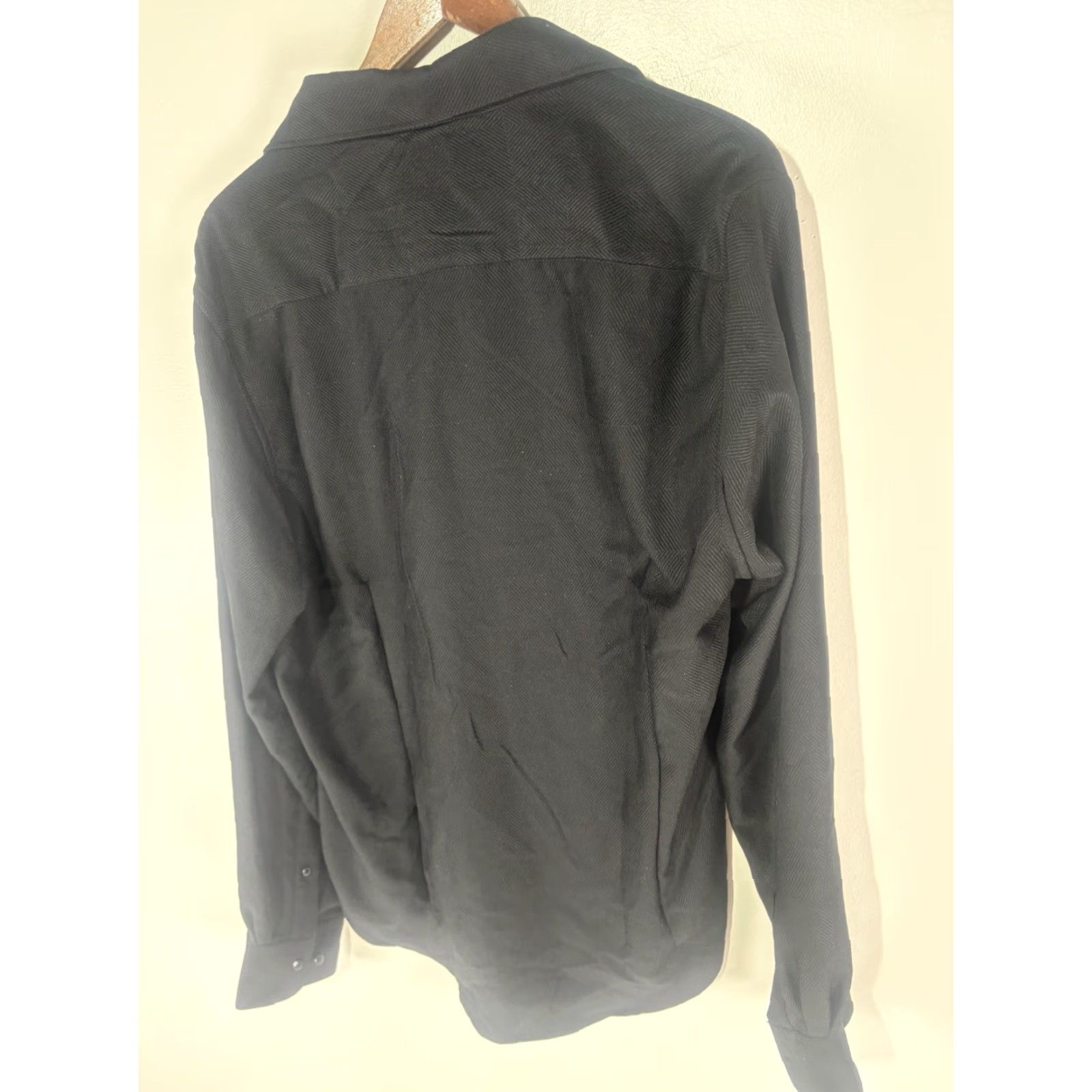 Denime Denim & Flower Ricky Singh Shirt Men’s L Black Button-Up Woven Textured Long Sleeve Solid Size US L / EU 52-54 / 3 - 4 Thumbnail