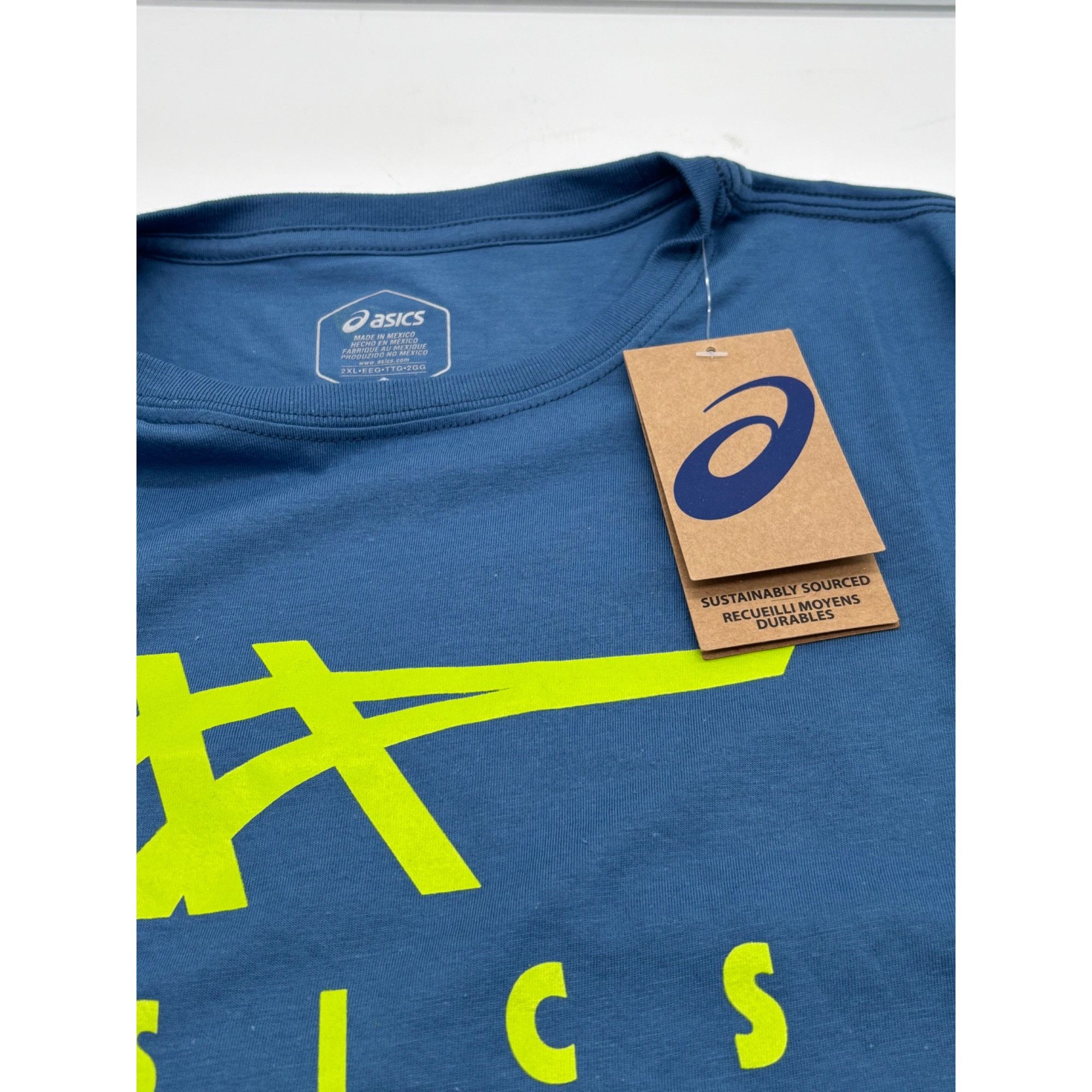 Asics ASICS Stripe Men's Short Sleeve Tee, Blue, 2XL Size US XXL / EU 58 / 5 - 10 Thumbnail