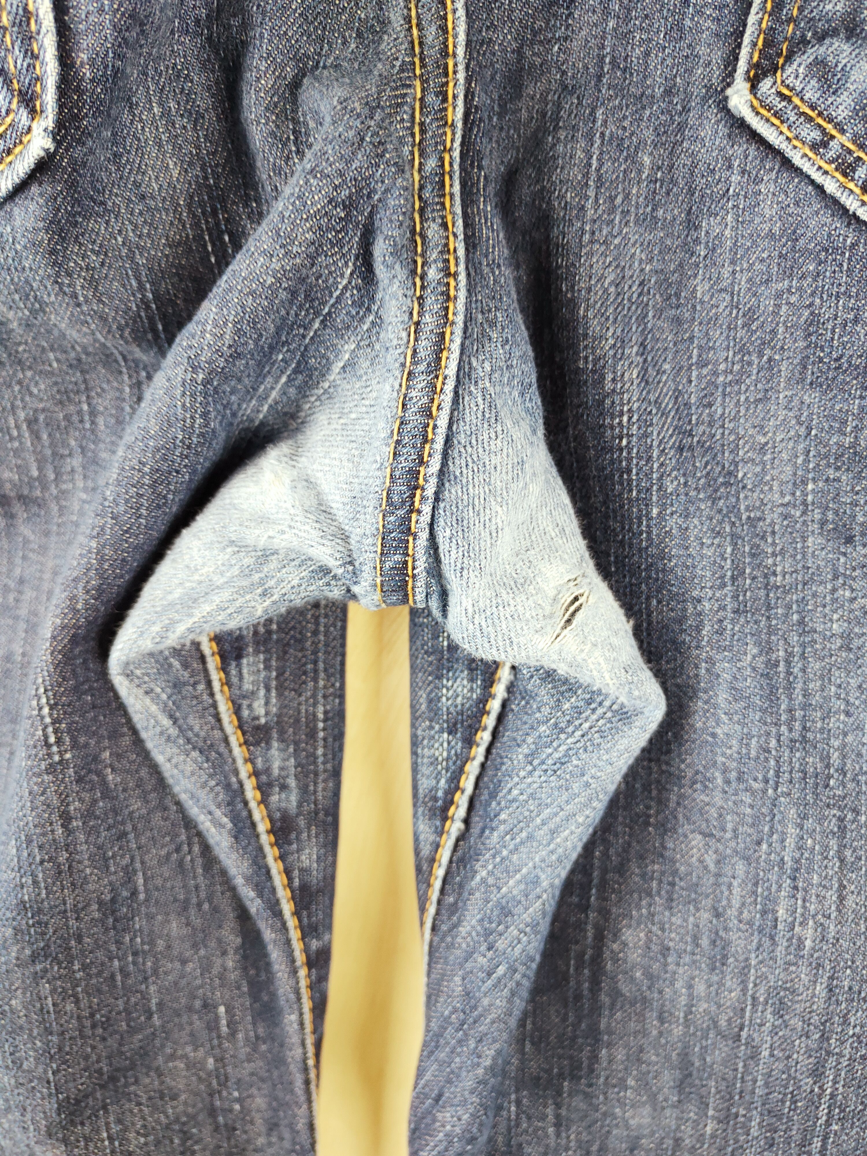 Edwin Edwin Dark Blue Distressed Ripped Jeans #S2661 Size US 33 - 7 Thumbnail