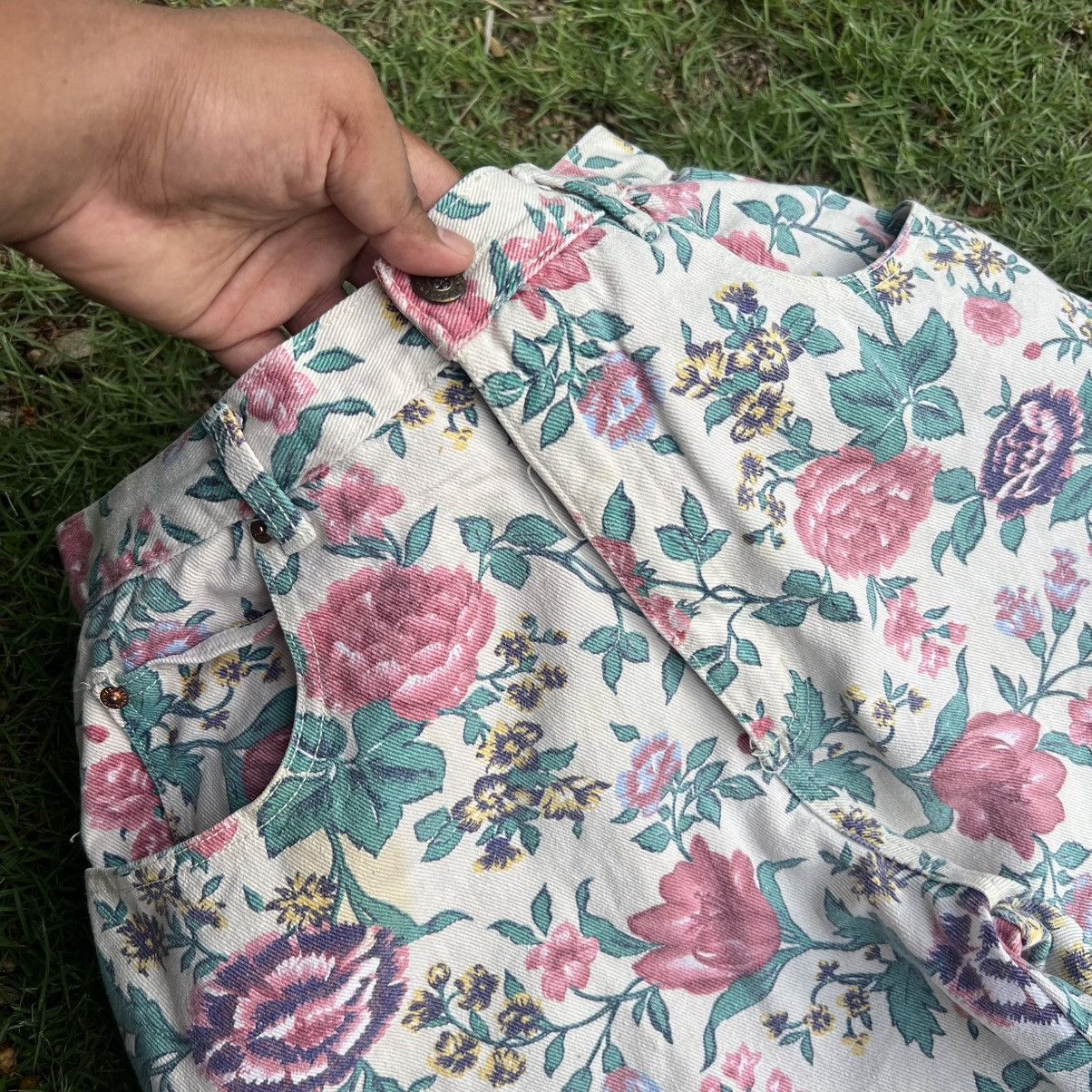 Japanese Brand “VINTAGE” FULL PRINT FLORAL DENIM JEANS STATEMENT PIECE Size US 28 / EU 44 - 11 Thumbnail