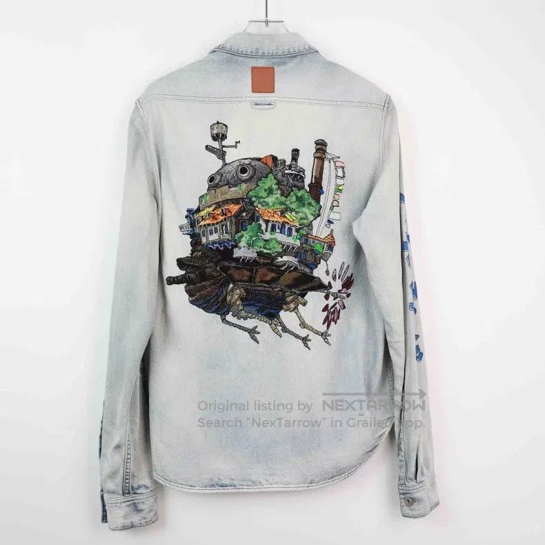 Loewe Loewe Miyazaki Castle embroidery light blue denim shirt Size US S / EU 44-46 / 1 - 2 Thumbnail
