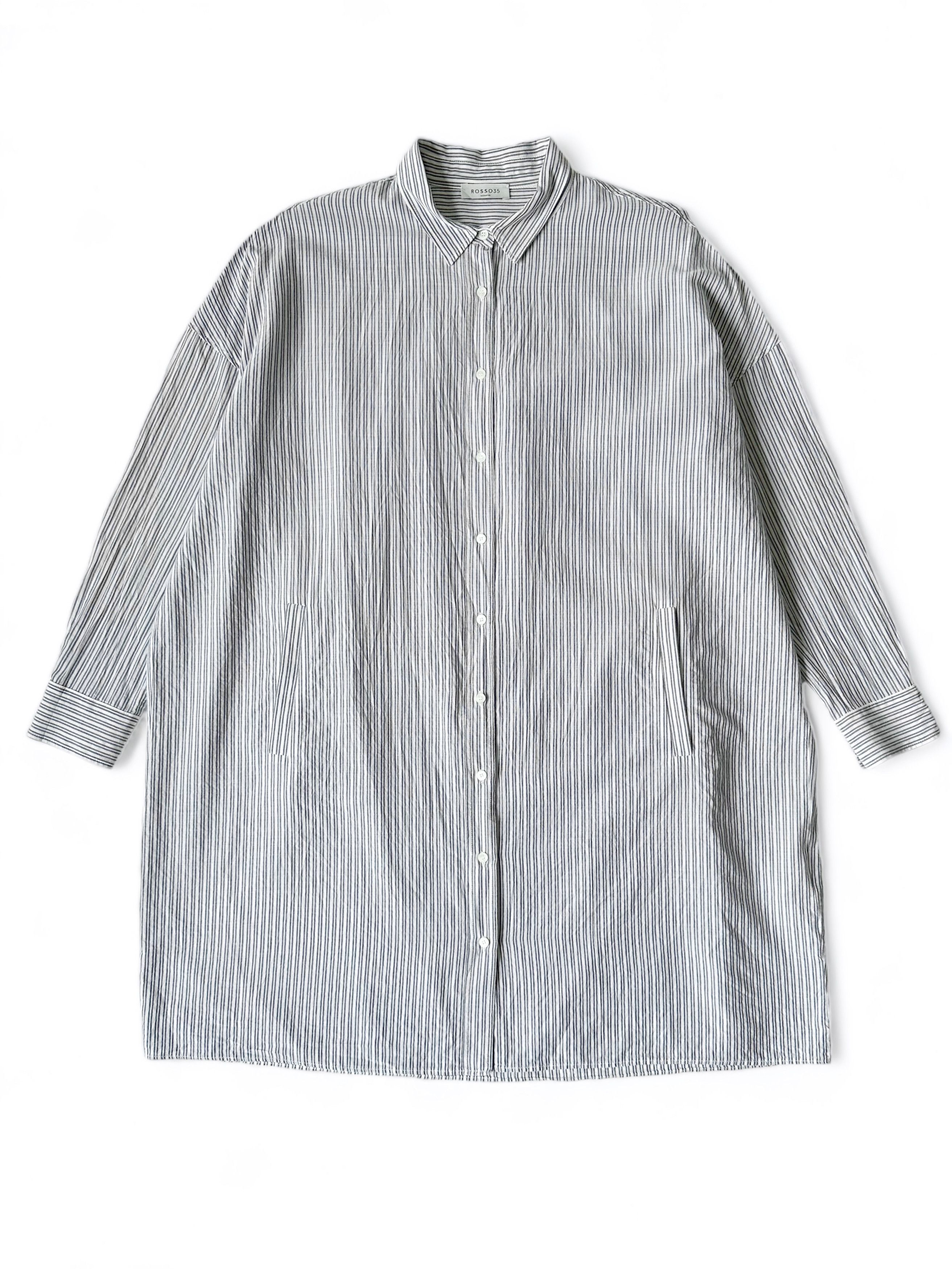 Rosso 35 Shirt Dress With Pockets Made in Italy US8/L