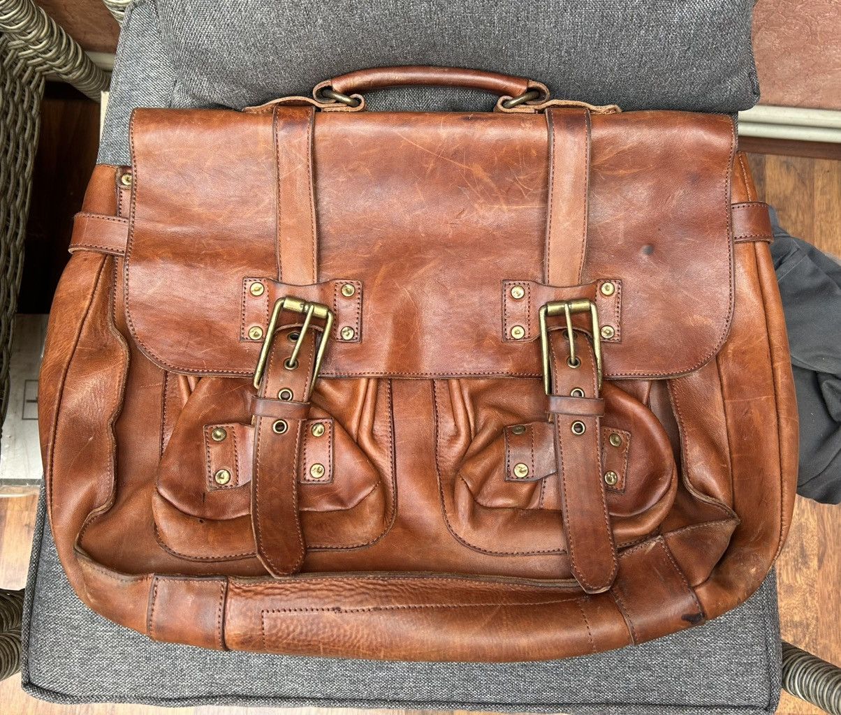 Handmade × Officine Creative Officine Creative Leather Briefcase Messenger (Much Worn) Size ONE SIZE - 1 Thumbnail