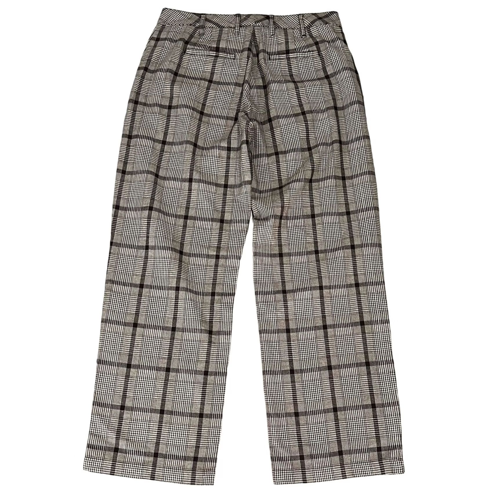 Vintage ABLE Wide Leg Trouser Pants Plaid Elma Whiskey Brown Glen Cotton Women’s Size 8 Size 30" / US 8 / IT 44 - 3 Thumbnail