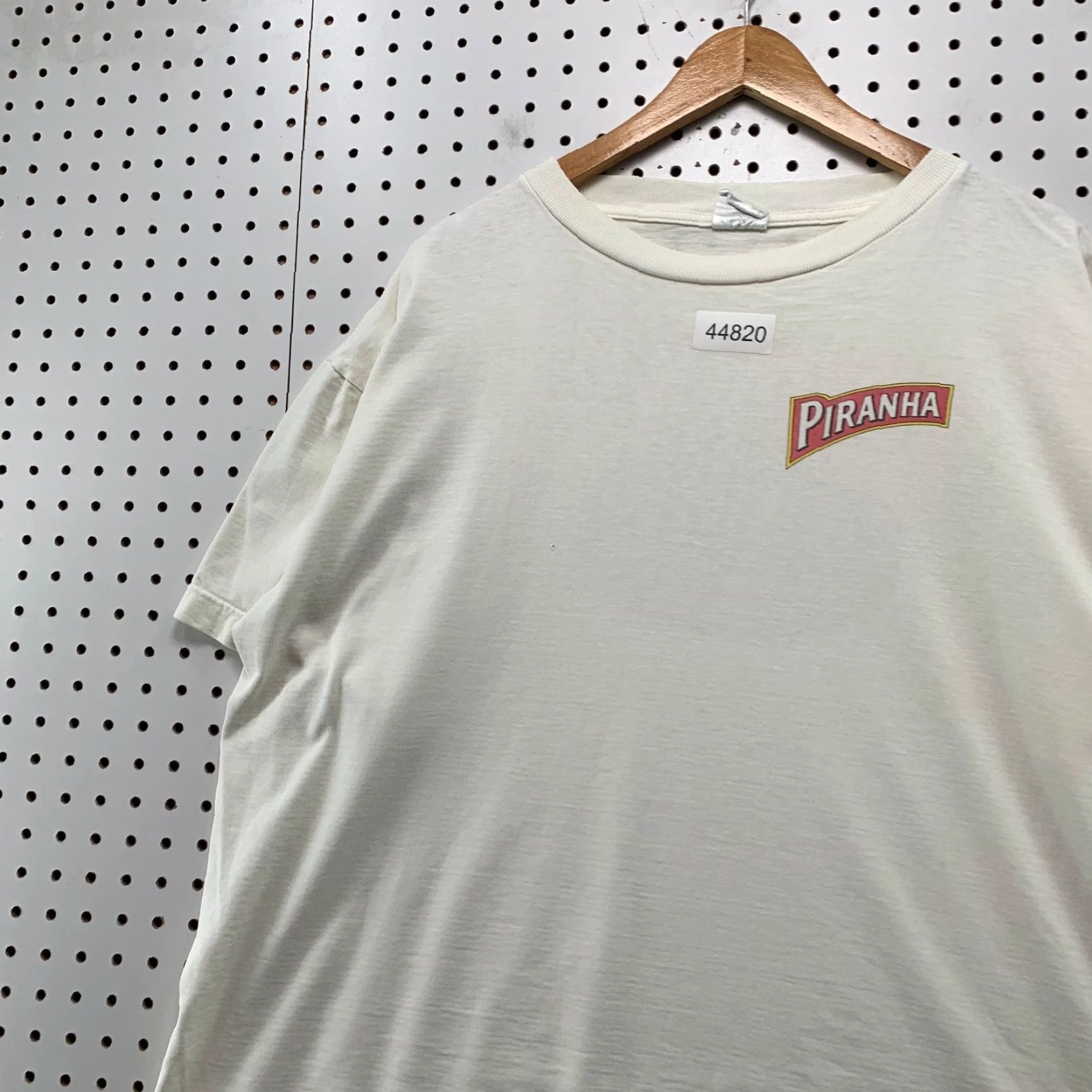 Swims VINTAGE Piranha Swim Team Shirt Mens XL White Short Sleeve Made USA Size US XL / EU 56 / 4 - 3 Thumbnail
