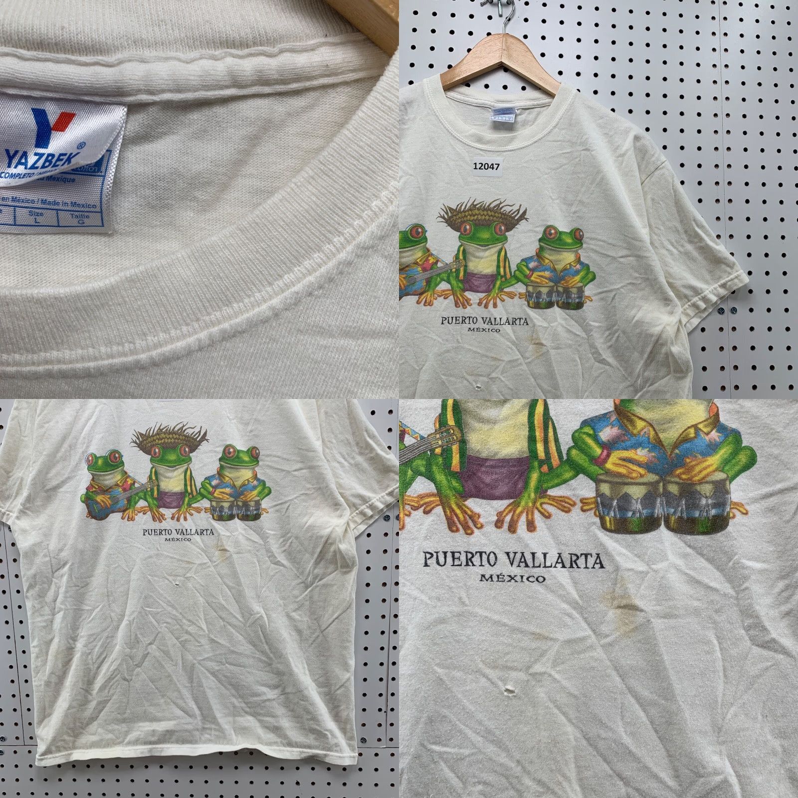 Vintage VINTAGE Mexico Cotton T-Shirt Adult Large White Logo Nature Puerto Vallarta Frogs 90s Size US L / EU 52-54 / 3 - 8 Thumbnail