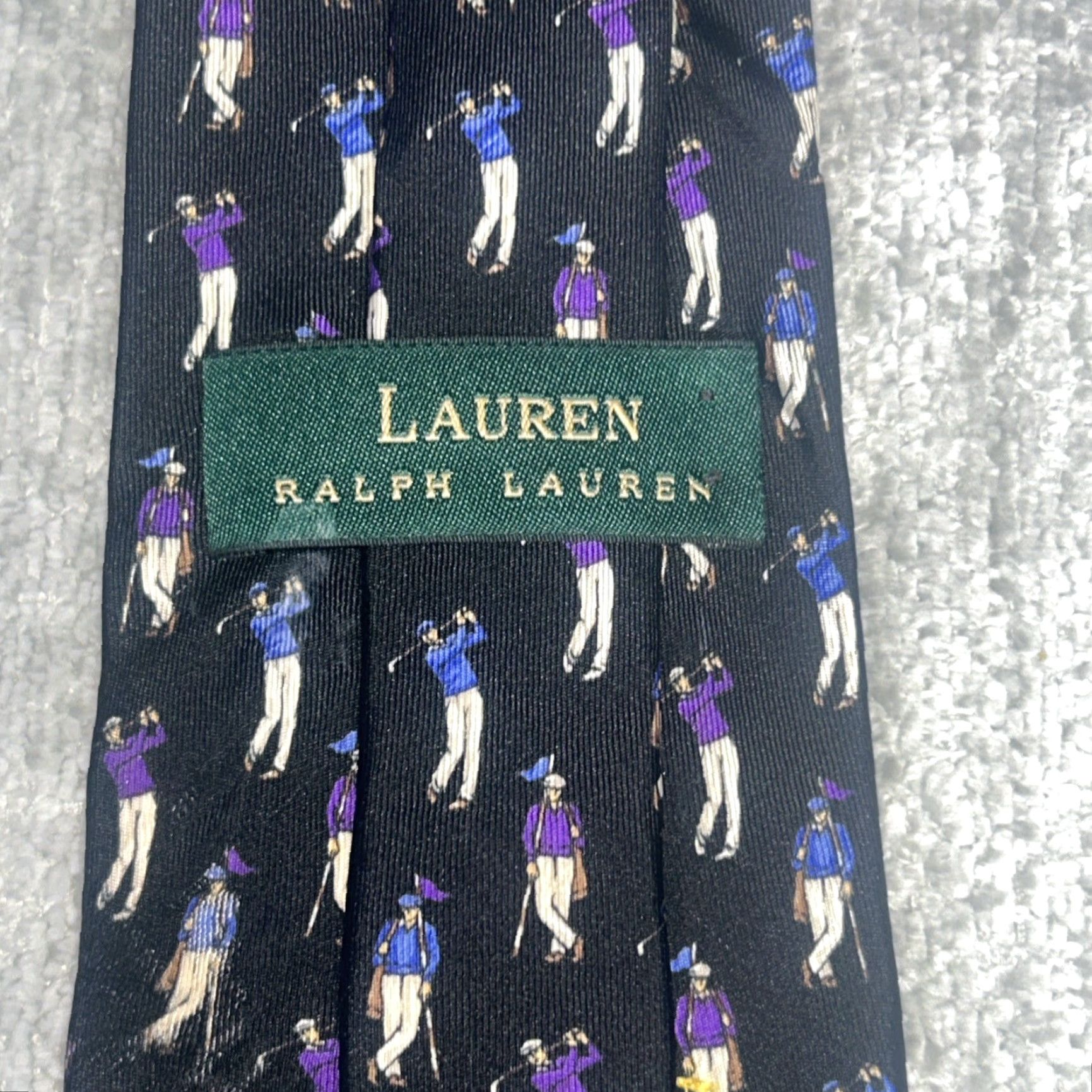 Ralph Lauren Lauren by Ralph Lauren Tie Golf Black 100% Silk Classic 57"-60" Adult Men's Size ONE SIZE - 3 Thumbnail