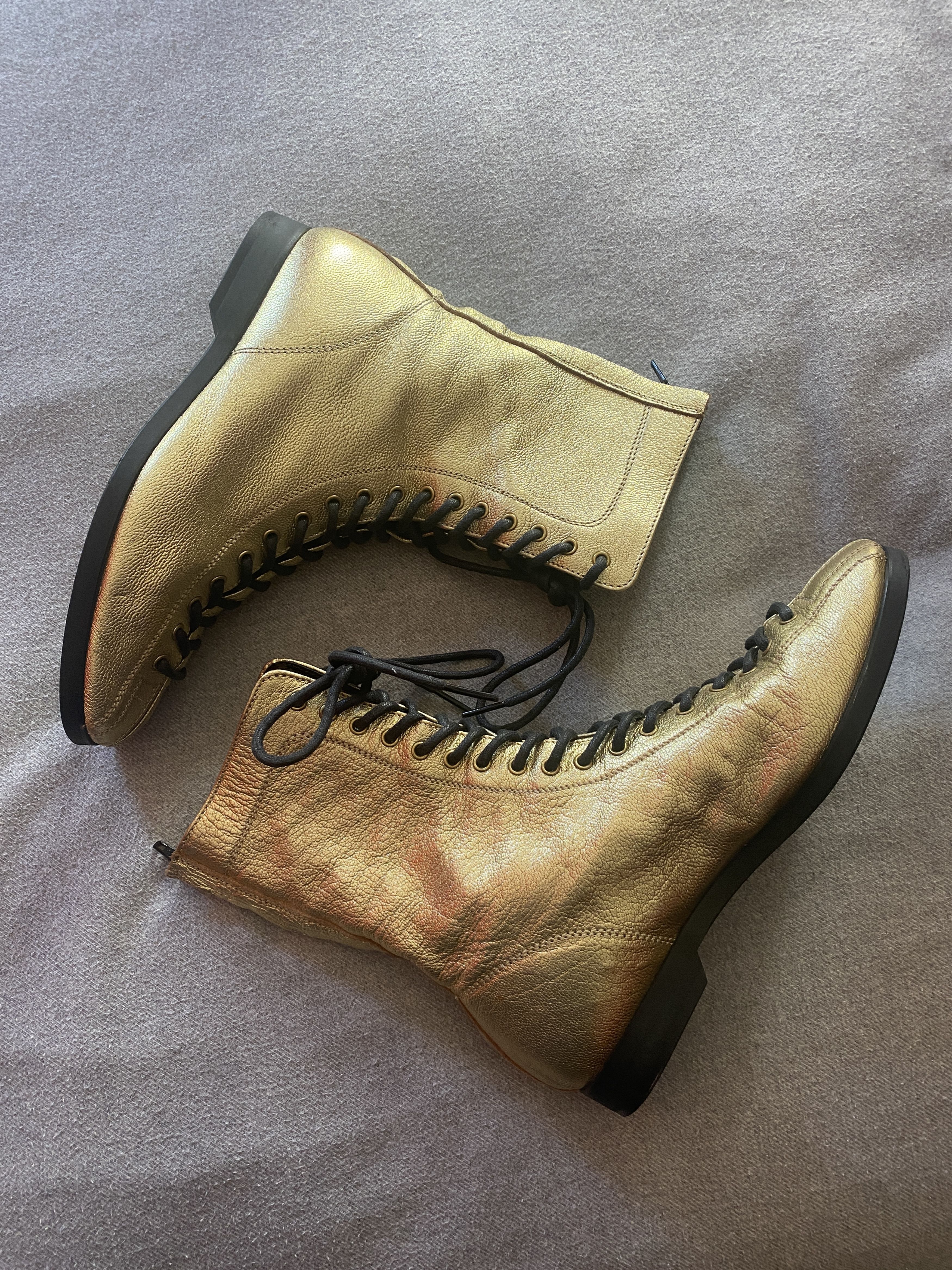 Yohji Yamamoto Yohji Yamamoto Gold Leather Boots Size US 7 / IT 37 - 2 Thumbnail