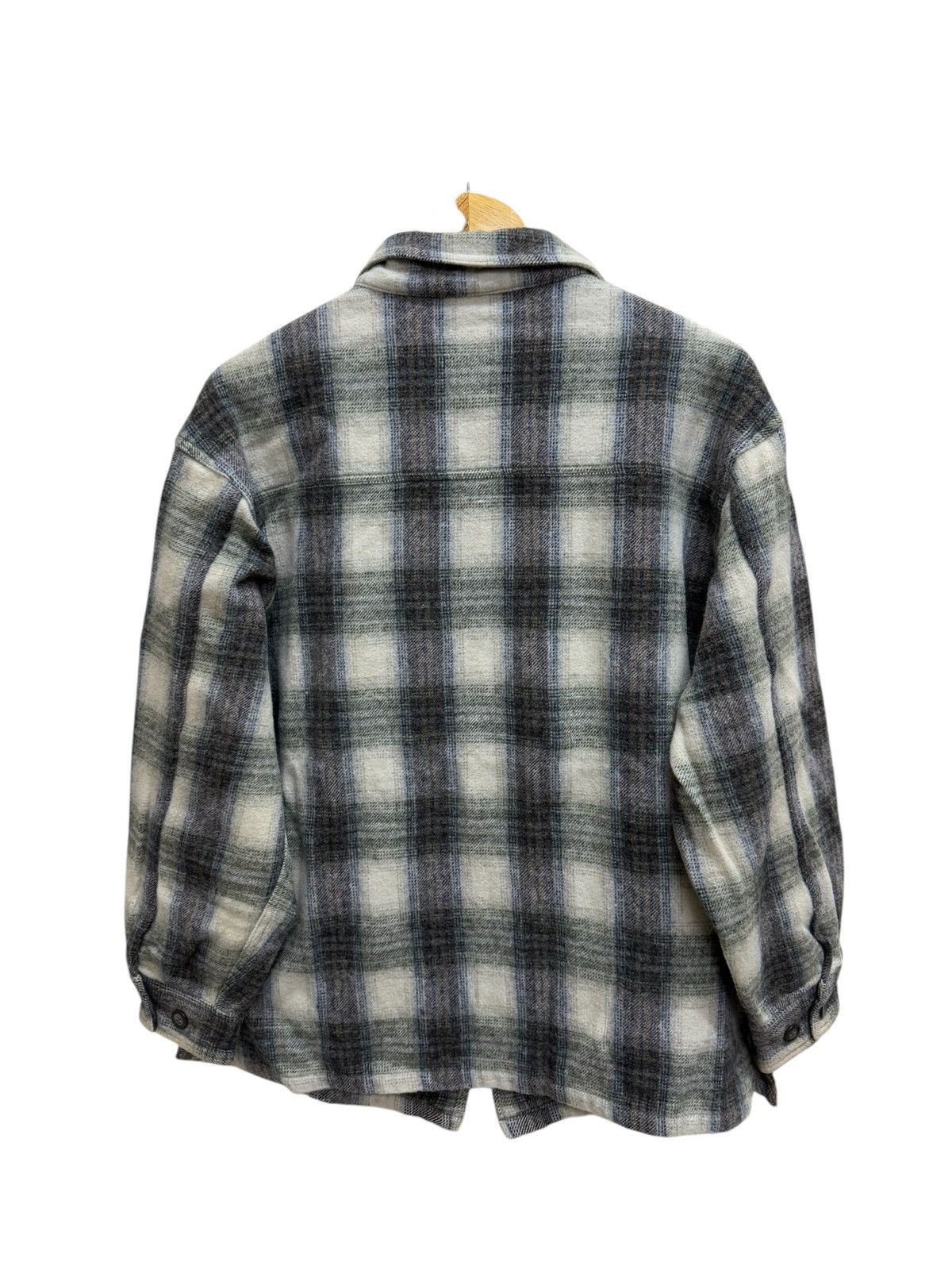 Japanese Brand × Uniqlo × Vintage Vintage 90s Uniqlo Plaid Tweed Chekered Flanel Wool Jacket Size US L / EU 52-54 / 3 - 2 Thumbnail