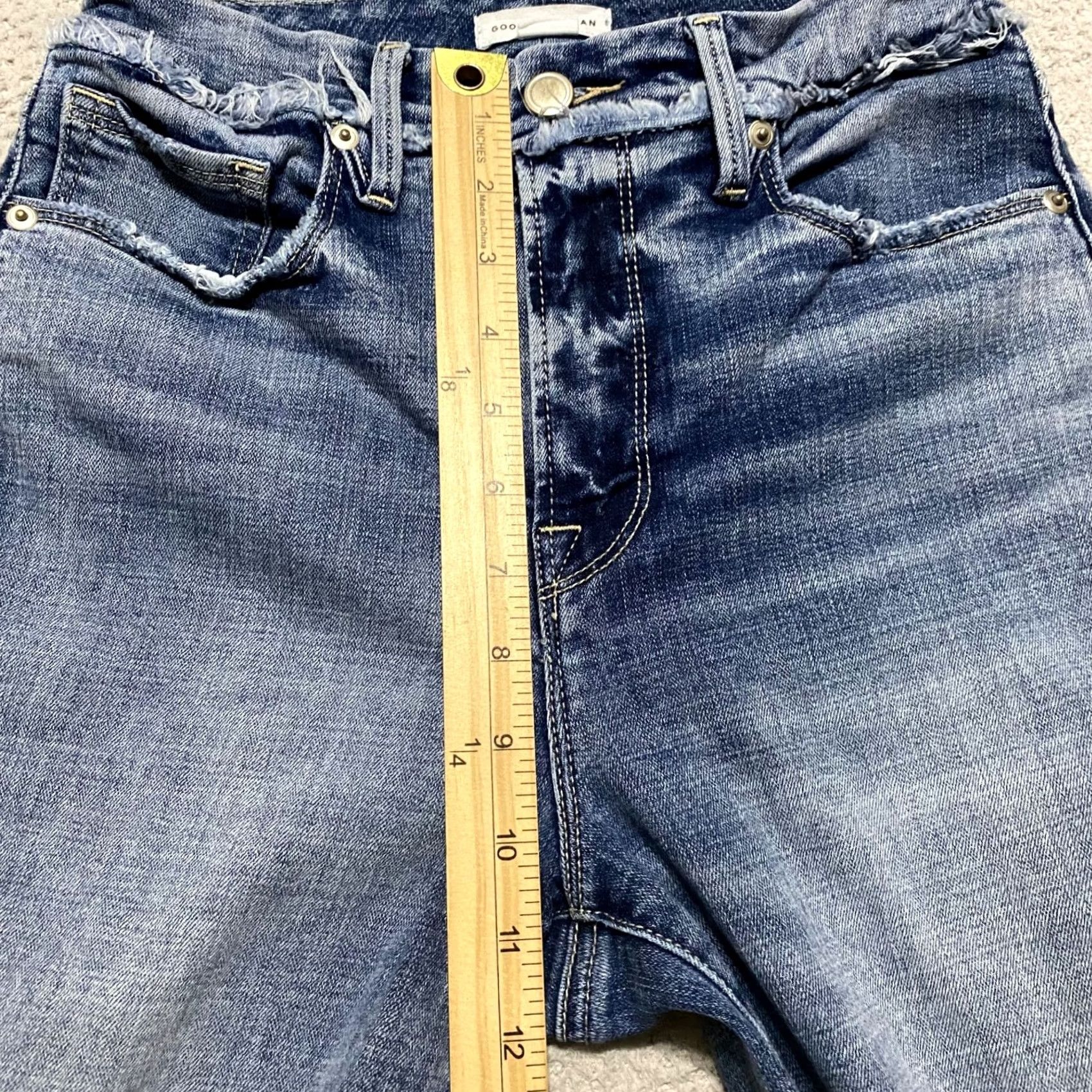 Good American Good American Jeans Womens 6 Blue Denim Medium Wash Skinny High Rise Distressed Pocket Zipper Button 5-Pocket Size 28" / US 6 / IT 42 - 7 Thumbnail