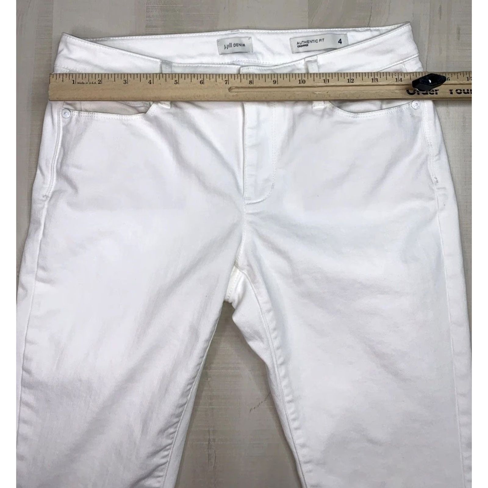J. Jill J. Jill Denim Authentic Fit Cropped Stretch White Jeans Womens 4-12820 Size 27" / US 4 / IT 40 - 4 Thumbnail
