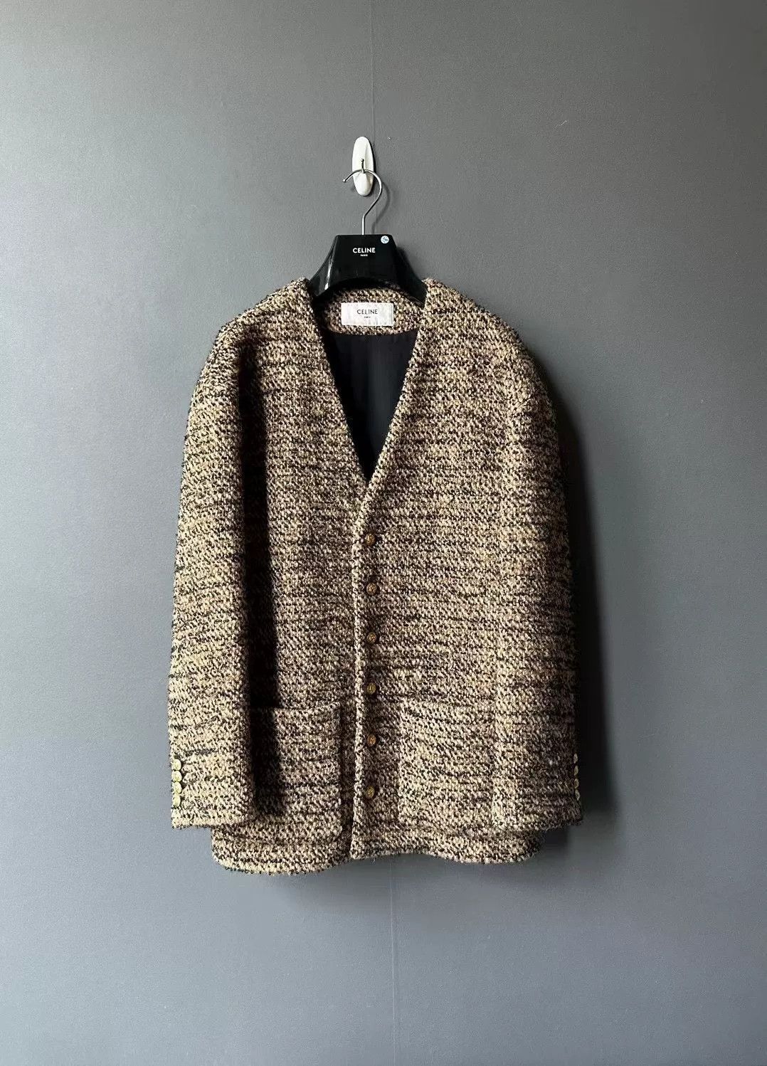 Celine Celine Tweed Cardigan Coat Size S / US 4 / IT 40 - 1 Thumbnail