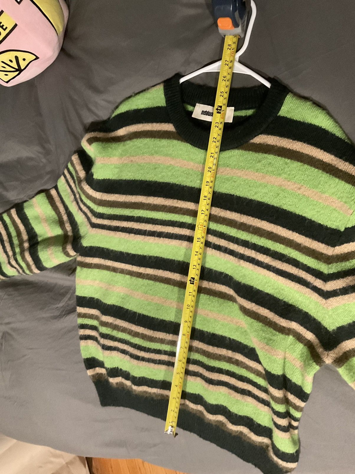 Metalwood Studio Metalwood Studio Striped Mohair Knit Sweater Dark Green Size US L / EU 52-54 / 3 - 8 Thumbnail