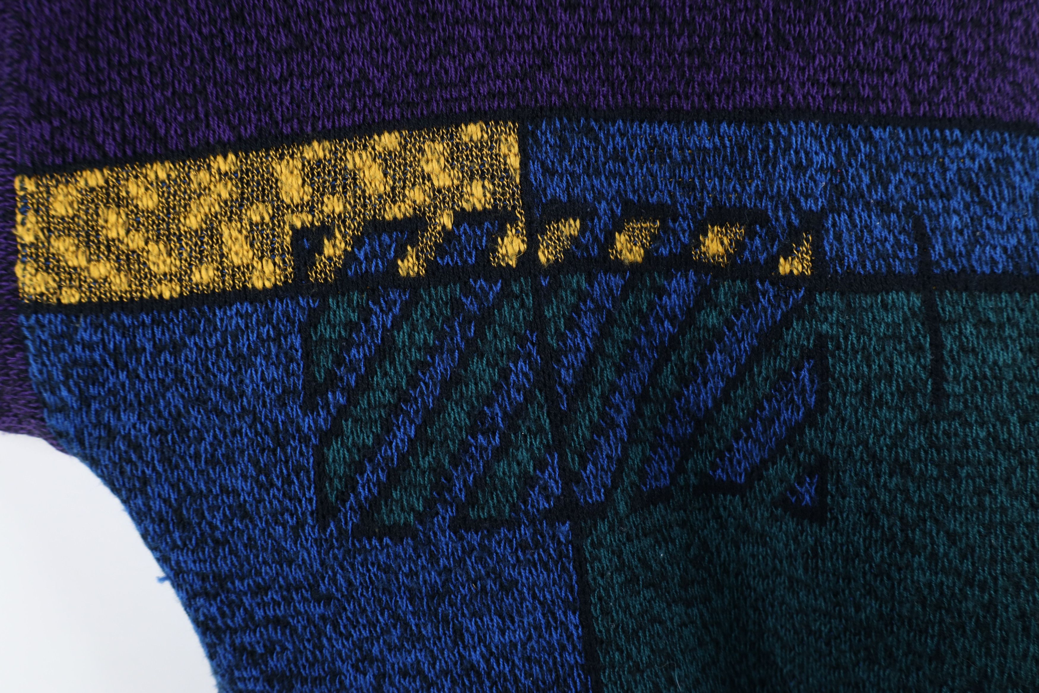 Vintage Vintage 90s Streetwear Geometric Art Knit Crewneck Sweater Size US XL / EU 56 / 4 - 6 Thumbnail