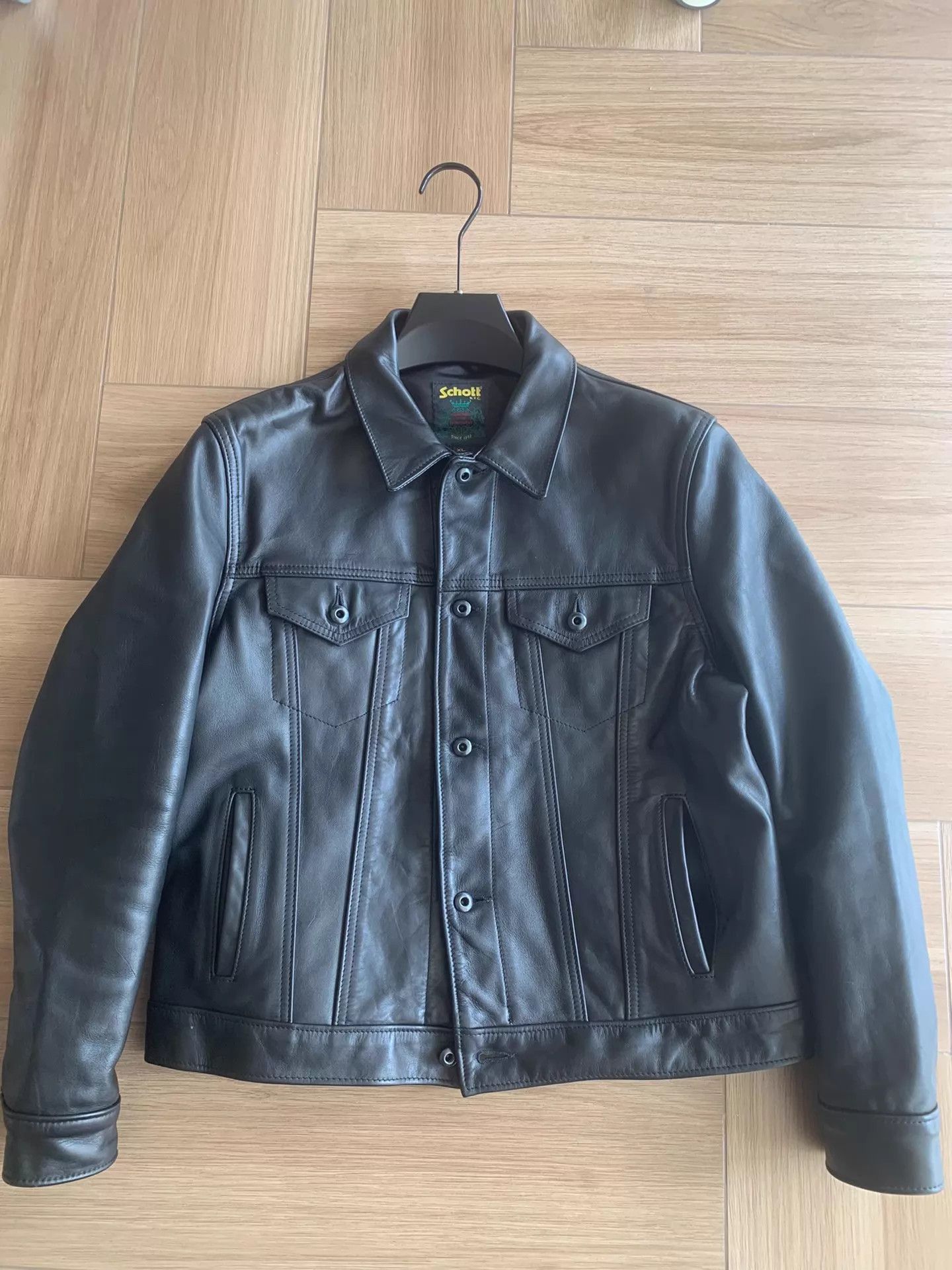 Schott SCHOTT soft nappa leather classic slim jacket XL Size US XL / EU 56 / 4 - 1 Thumbnail