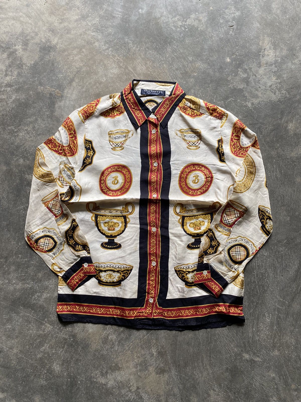 Vintage Rare HOLY GRAILS Burberrys Silk Size US S / EU 44-46 / 1 - 1 Thumbnail