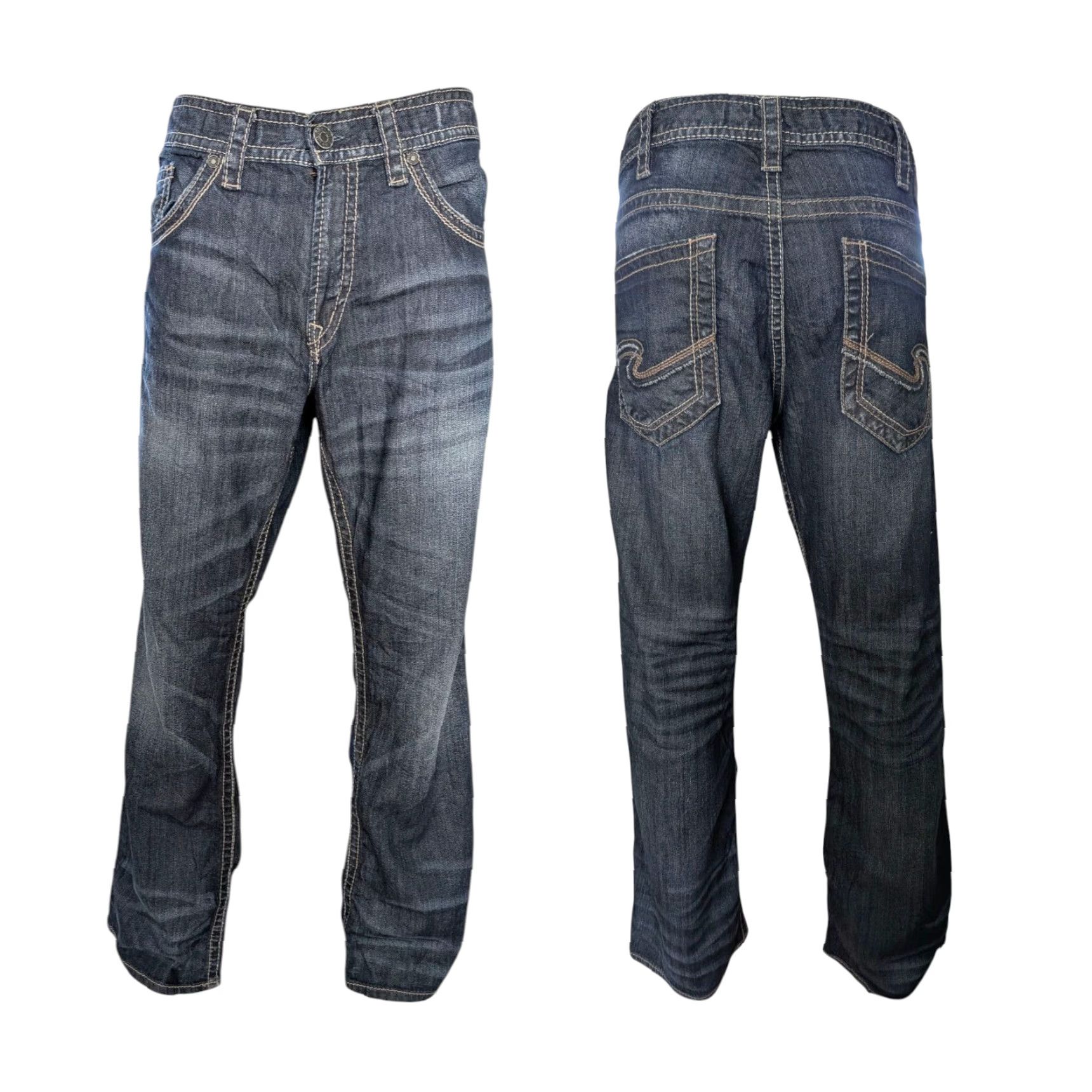 Silver Jeans Co. Silver Jeans Co. ZAC Jeans – Dark Wash, W36 L32, Regular Straight Fit, Men’s Denim Size US 36 / EU 52 - 2 Thumbnail