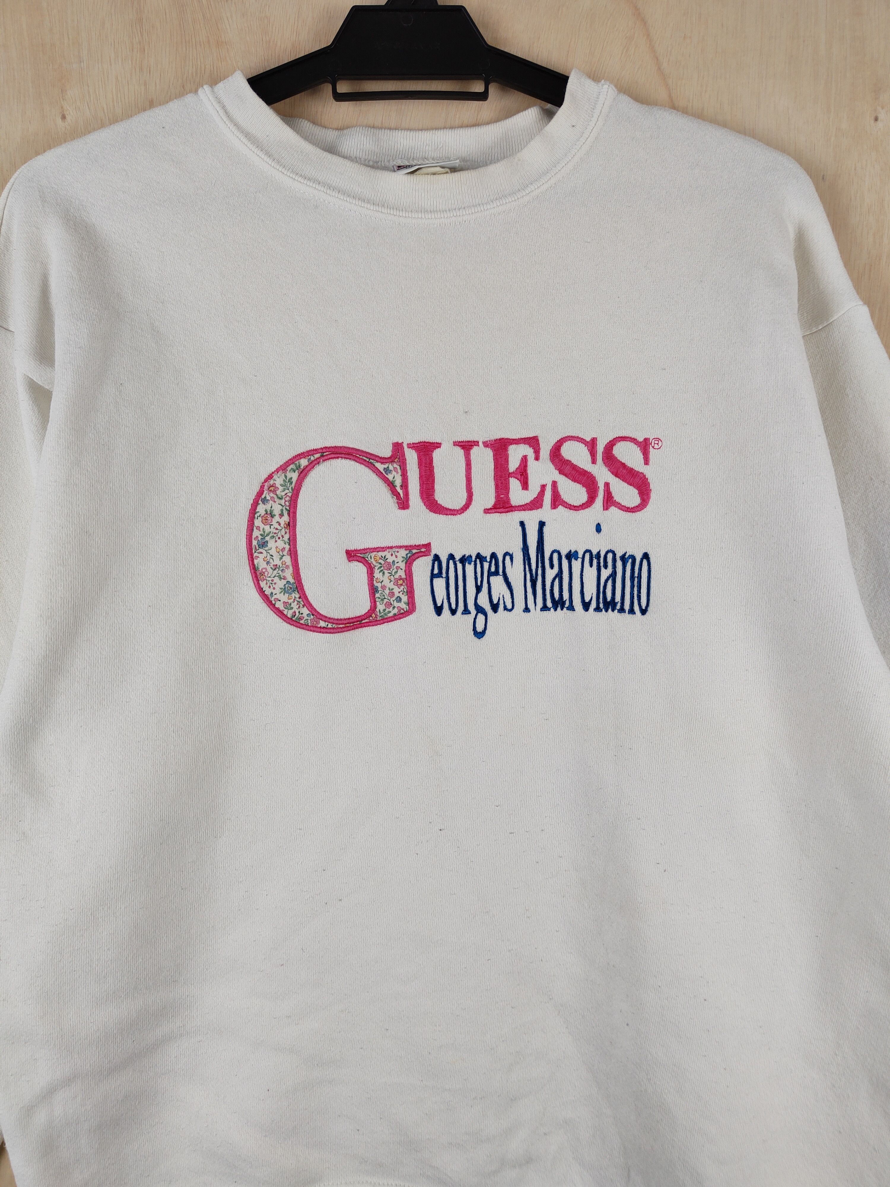 Georges Marciano Guess Georges Marciano vintage White Sweatshirts #S2468 Size M / US 6-8 / IT 42-44 - 3 Thumbnail