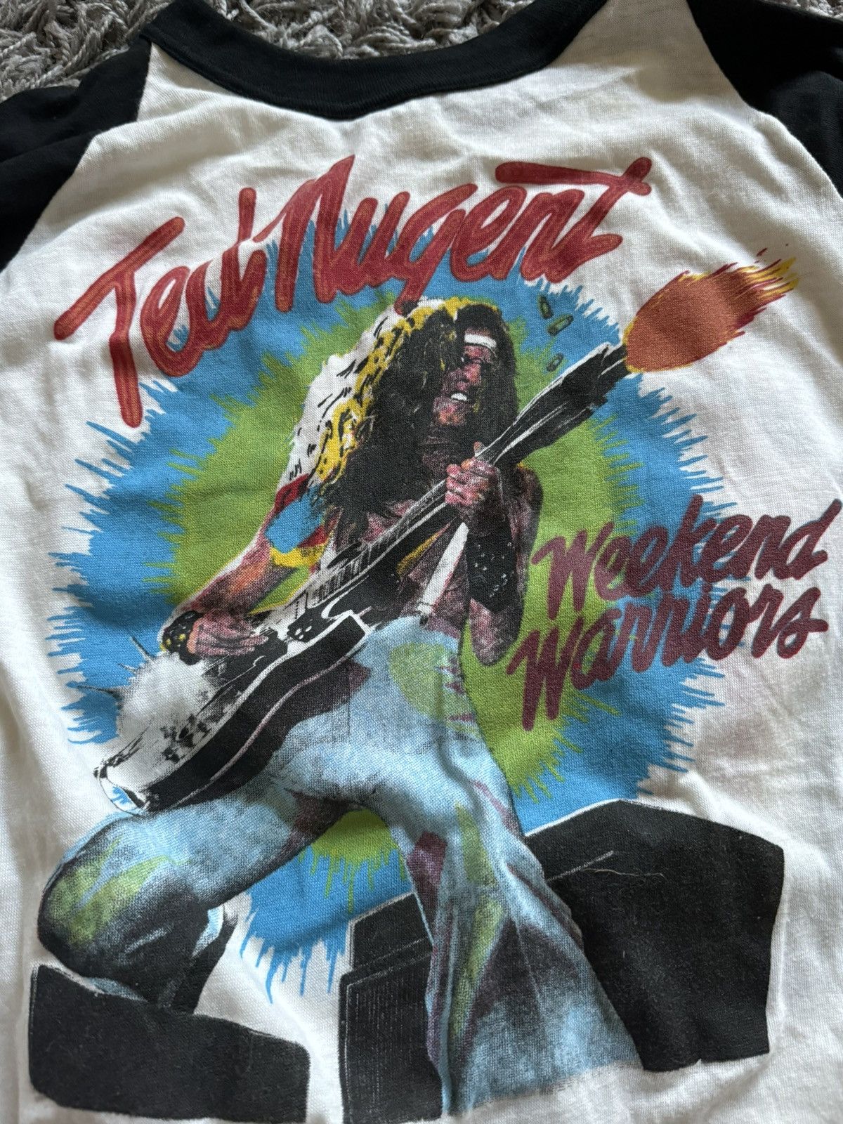 Band Tees Ted Nugent 1979 Weekend Warriors Tour Raglan Tee Size US M / EU 48-50 / 2 - 2 Thumbnail