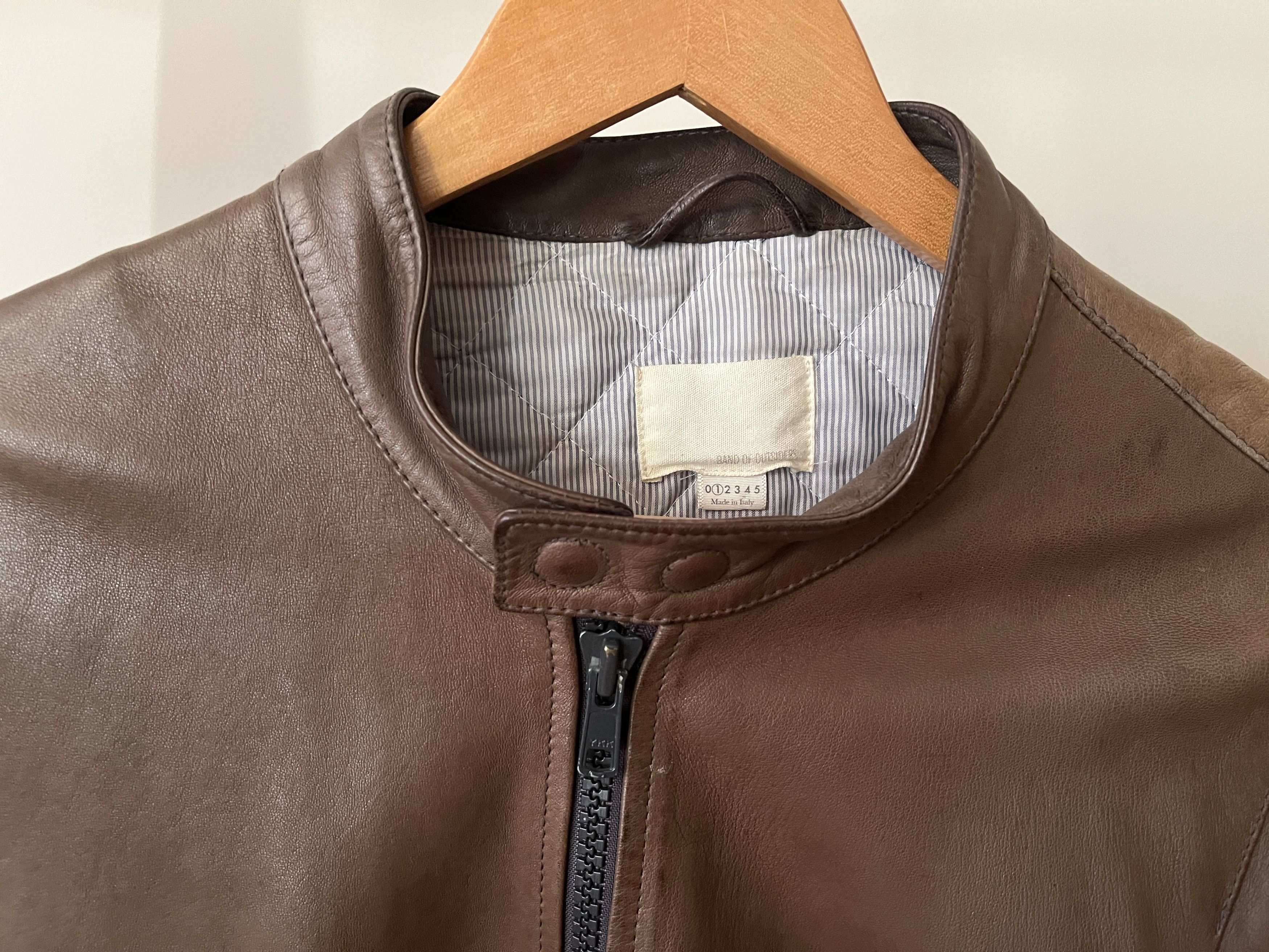 Band Of Outsiders Band of Outsiders Brown Calfskin Leather Jacket, size 1 Size US S / EU 44-46 / 1 - 4 Thumbnail