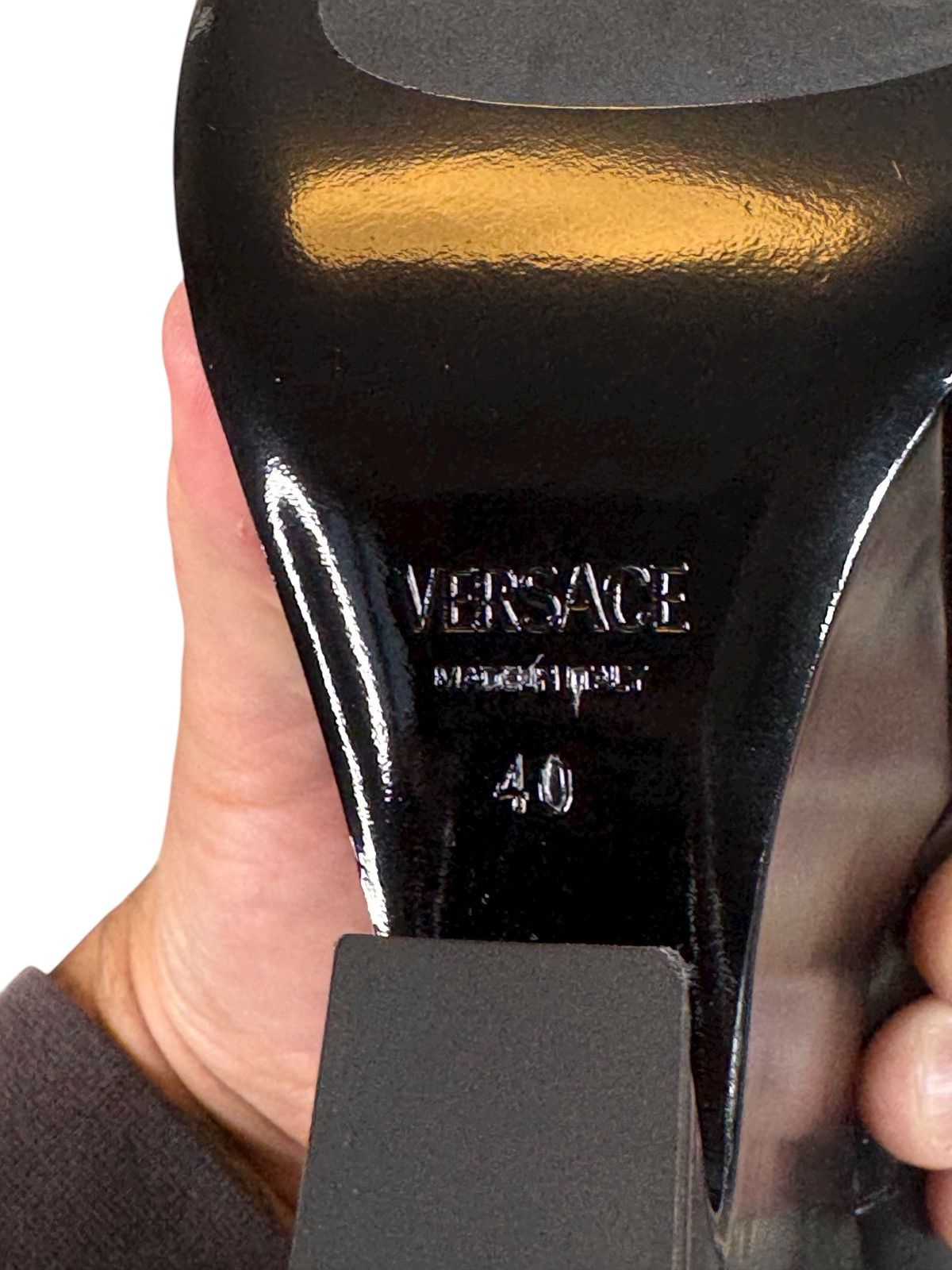 Versace Versace Black Patent Leather Platform Heels Size US 10 / IT 40 - 10 Thumbnail