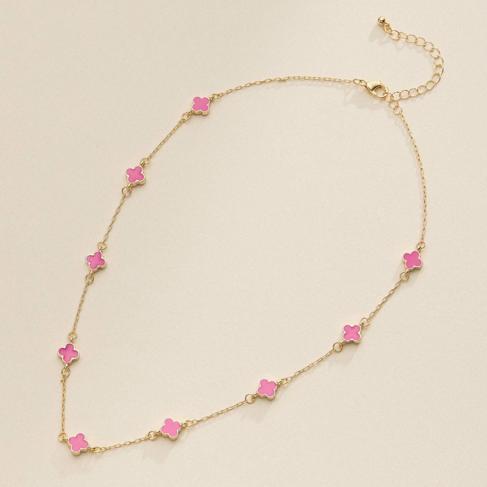 Other Gold Charm Necklace with Enamel Accents Elegant Necklace Size ONE SIZE - 1 Thumbnail