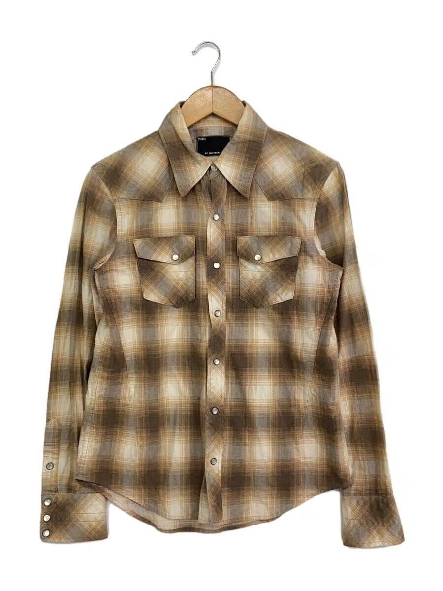 image of Number N Ine Western Plaid Button Shirt in Beige, Men's (Size Large)